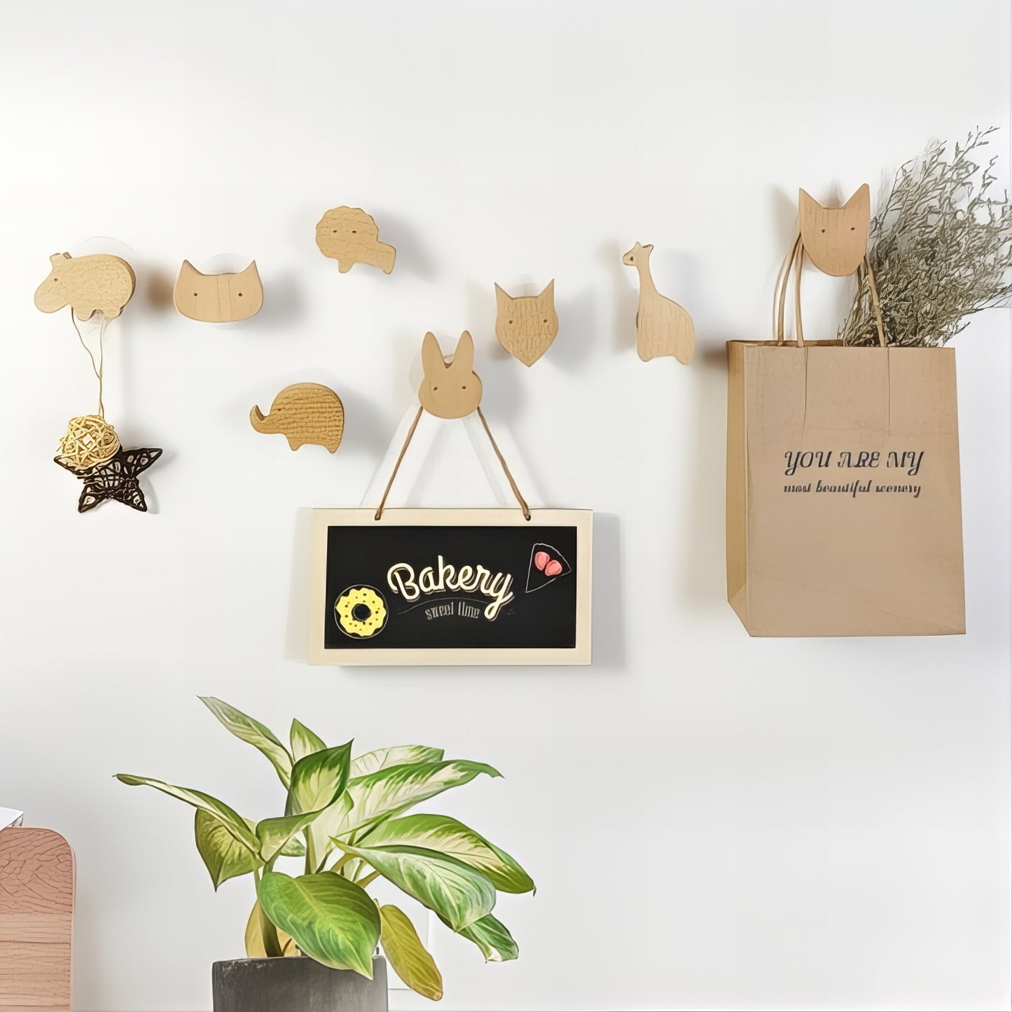 Patère en Bois pour enfant - Animaux de la Savane (Lot x8)