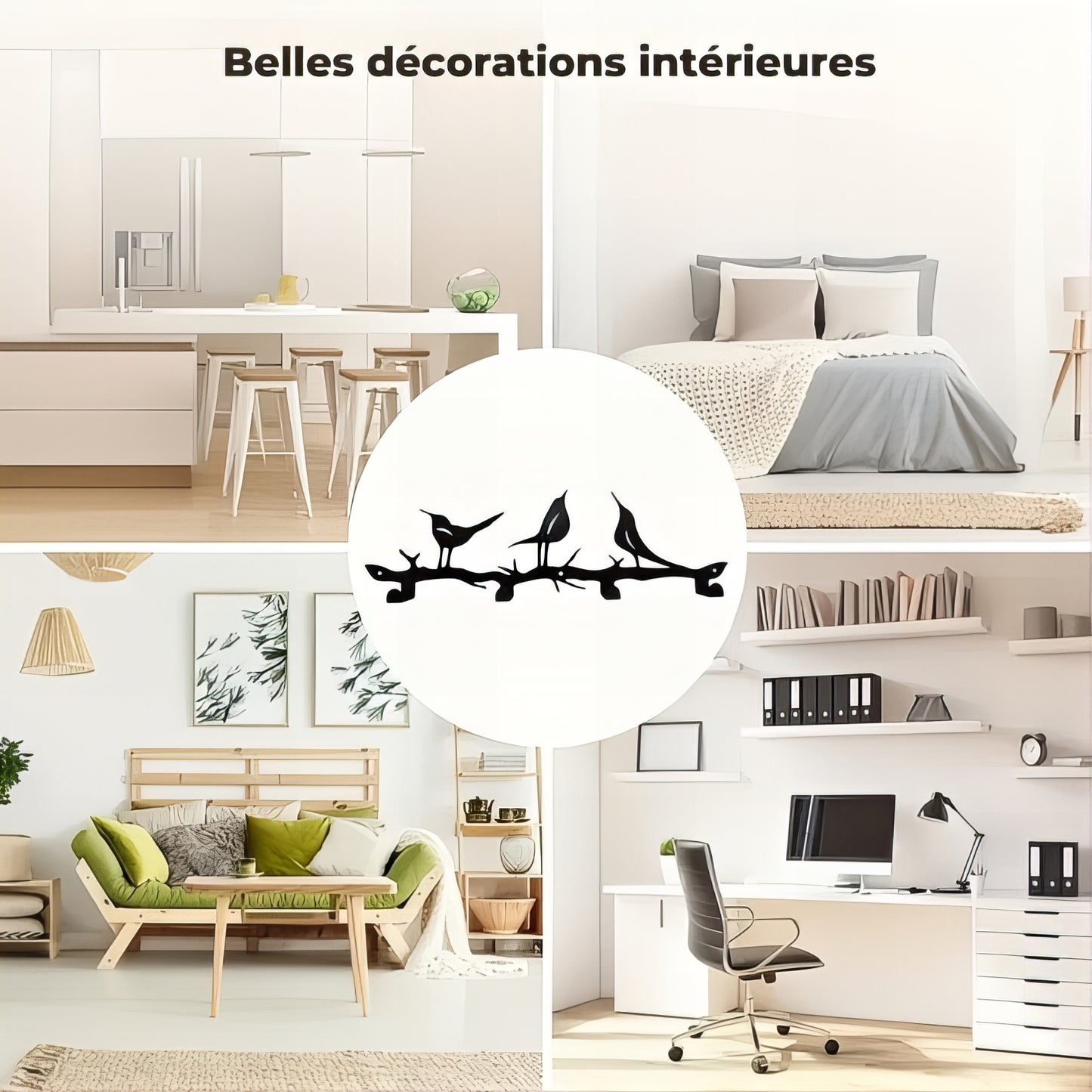 Porte-manteau décoratif - Style oiseaux chantants