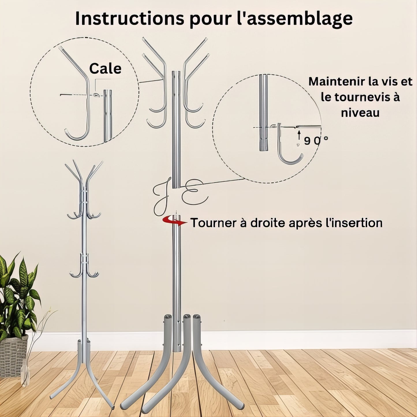 Porte-manteau sur pied - Style classique