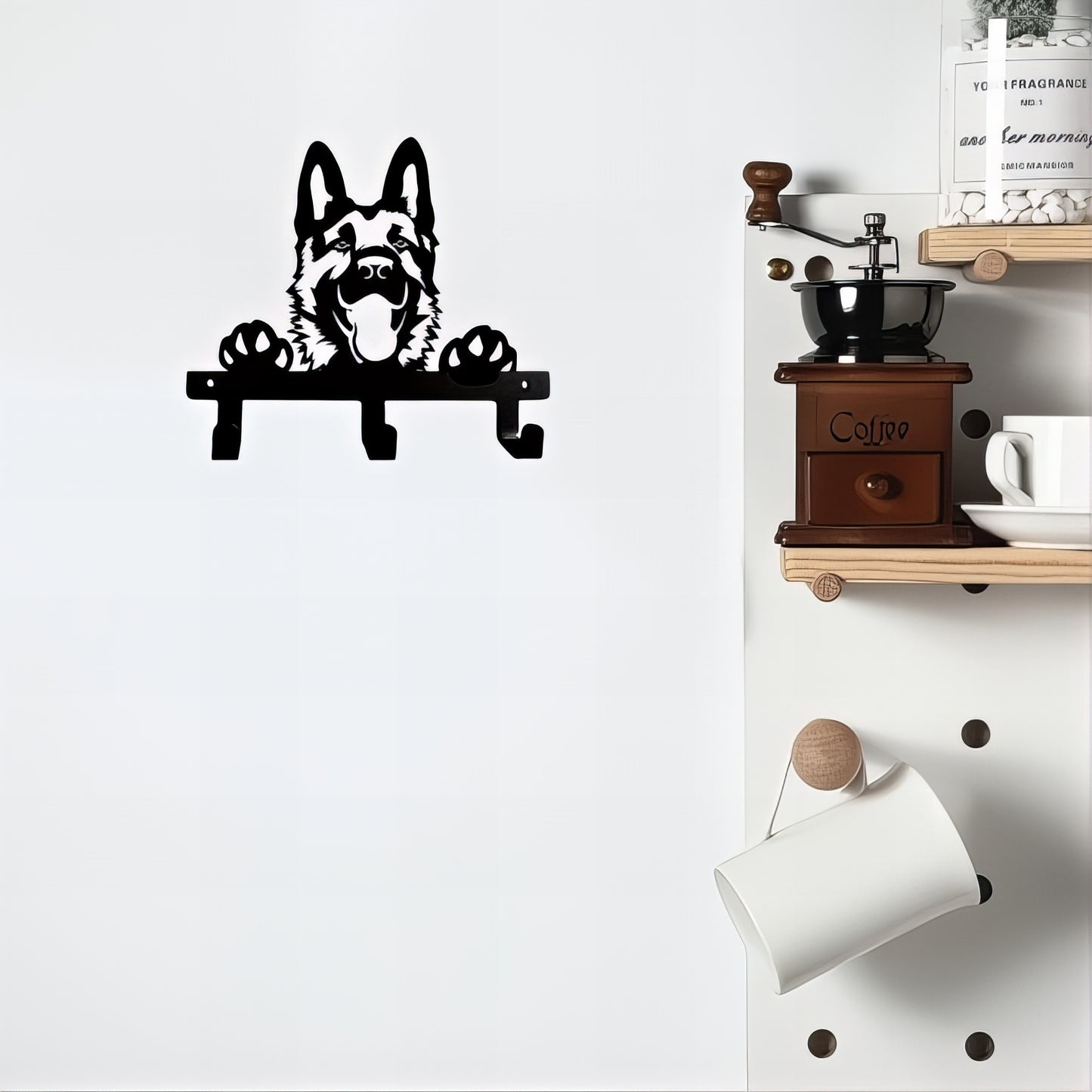 Porte-manteau & clés mural - Style chien Berger Allemand