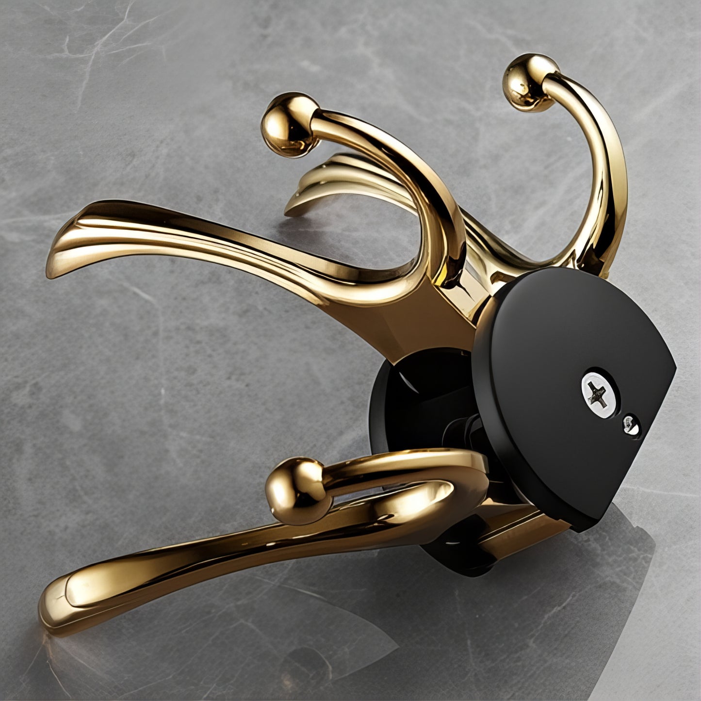 Porte-Manteau Mural Demi Perroquet Noir et Doré