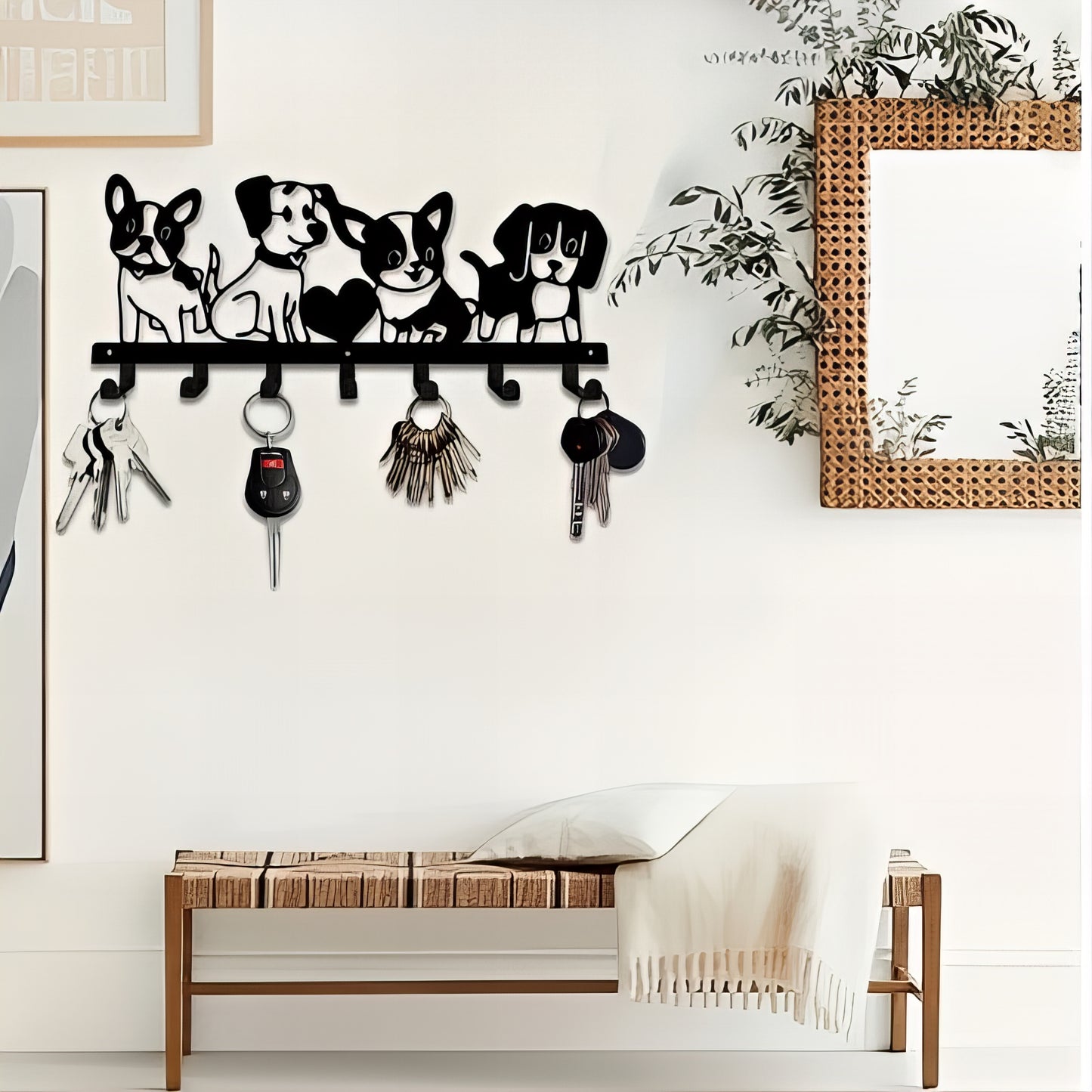 Porte-manteau mural & clés - Style chiens