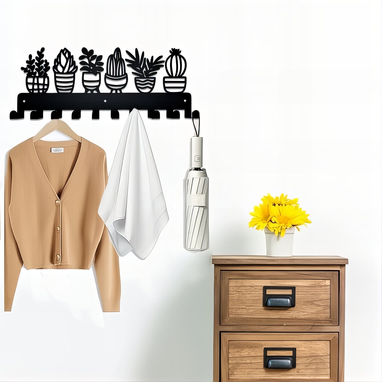 Porte-manteau mural & clés - Style exotique