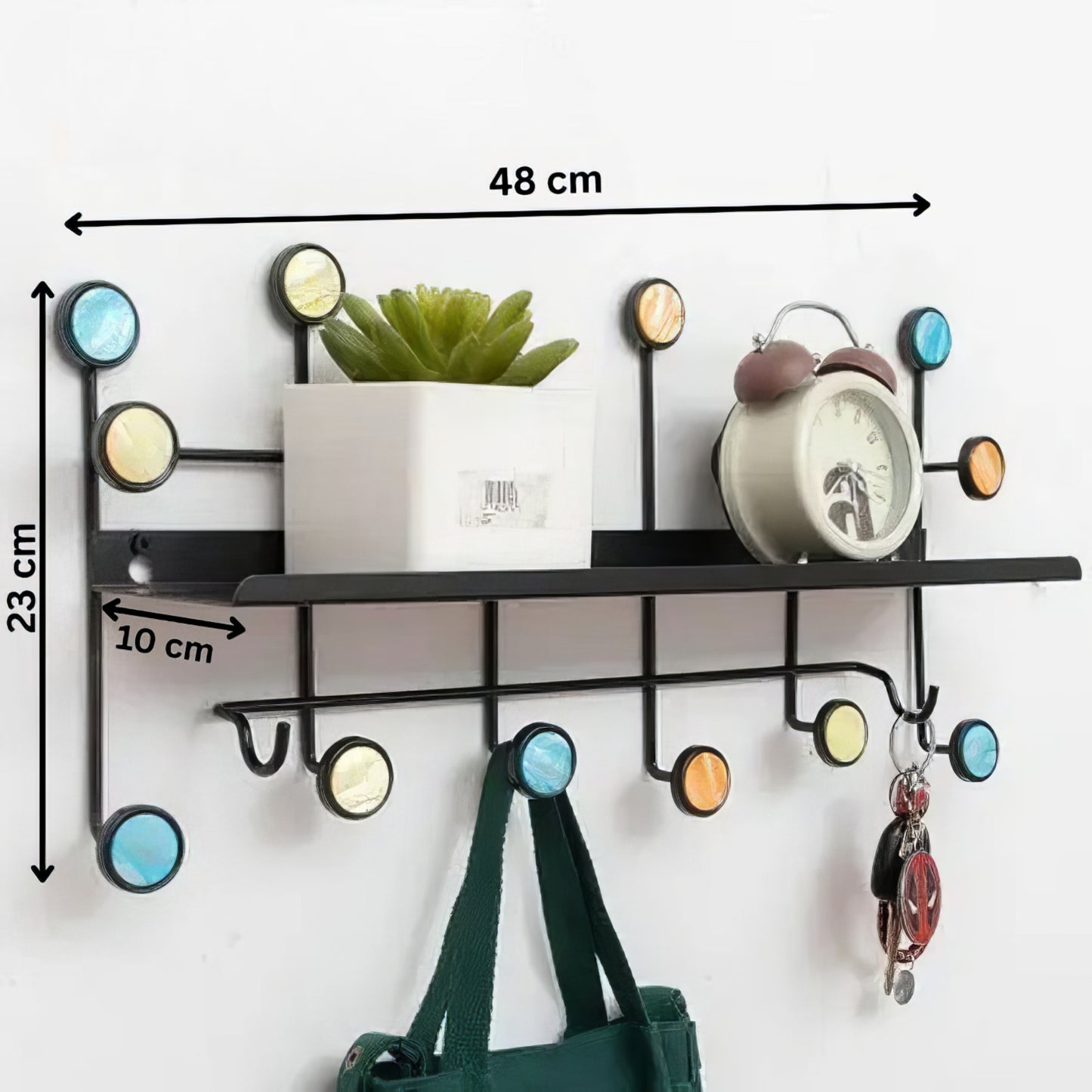 Étagère avec Crochets Ronds pour Manteaux