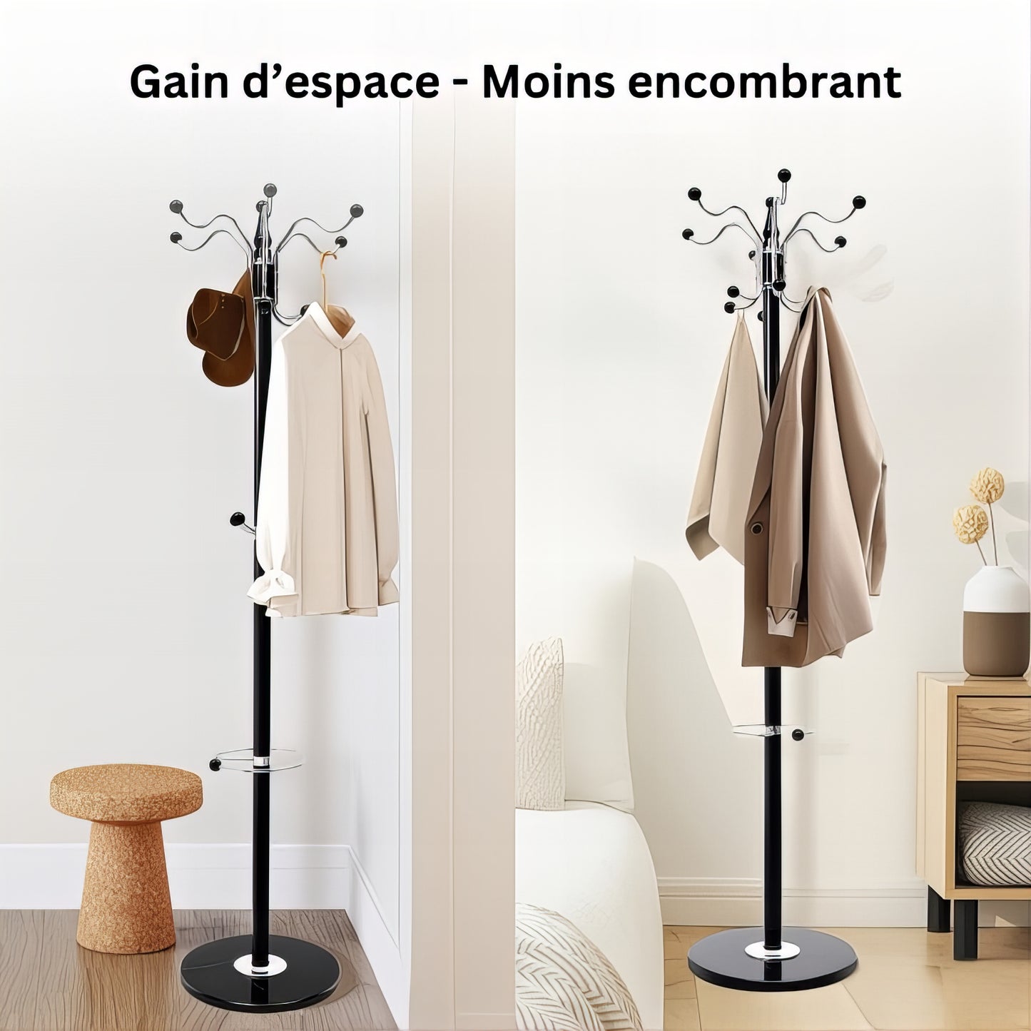 Porte-manteau sur pied - Style art moderne