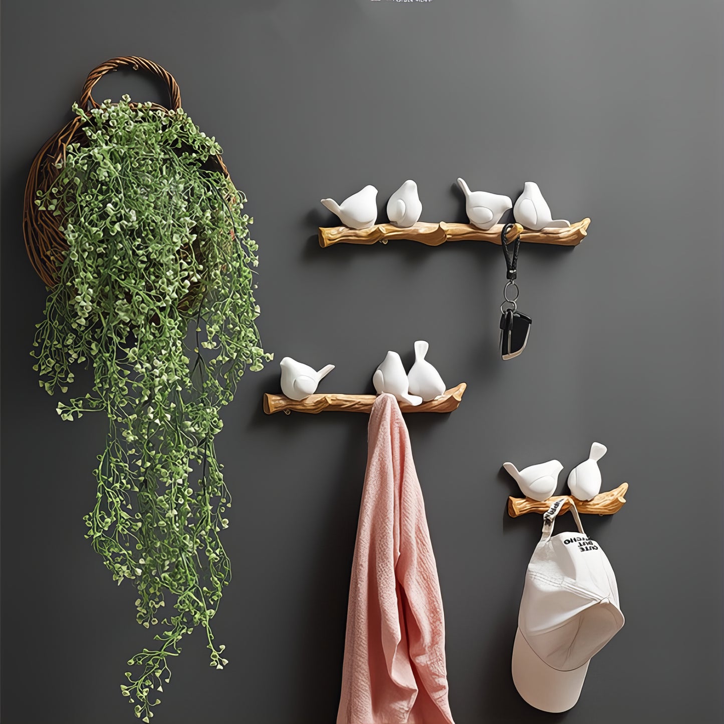 Porte-manteau décoratif - Style oiseaux 3D
