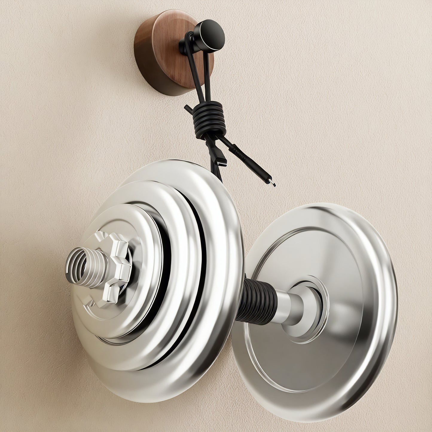 Patère individuelle en bois vernis - Style rond (Lot x4)