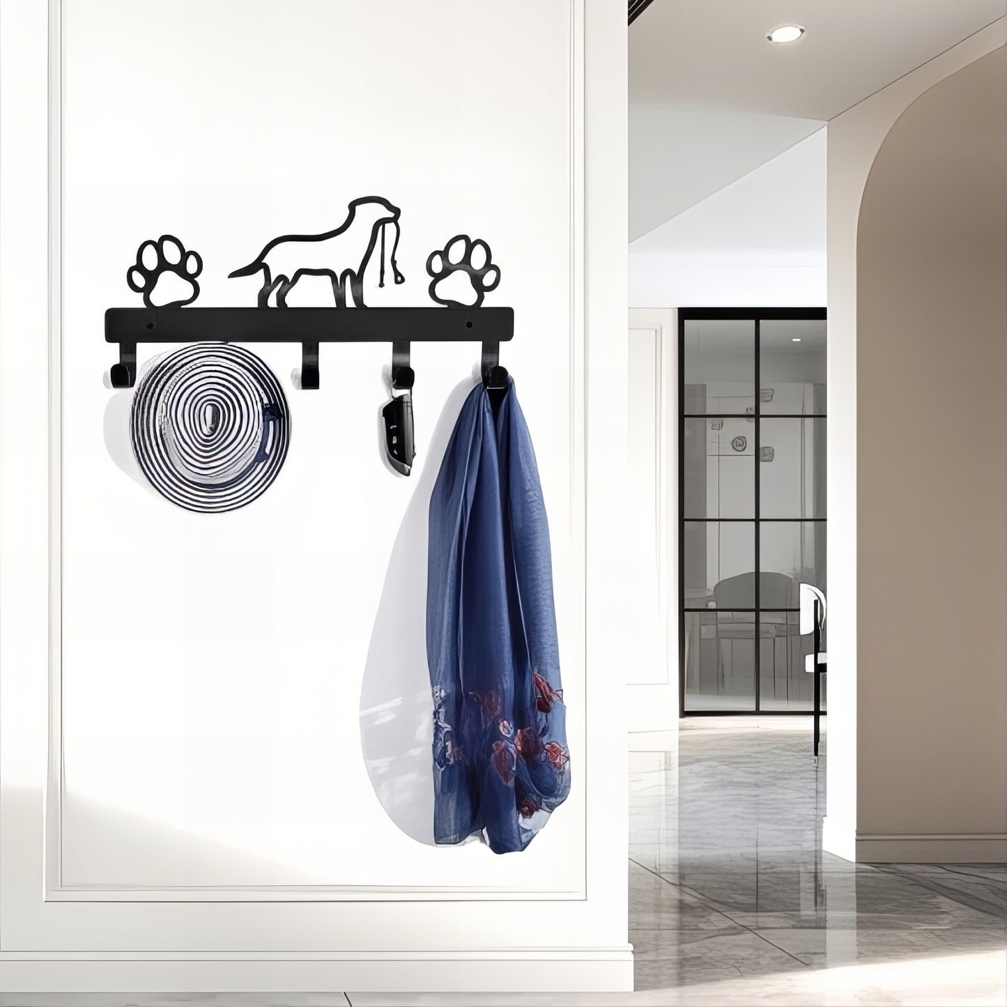 Porte-manteau mural & clés - Style patte de chien
