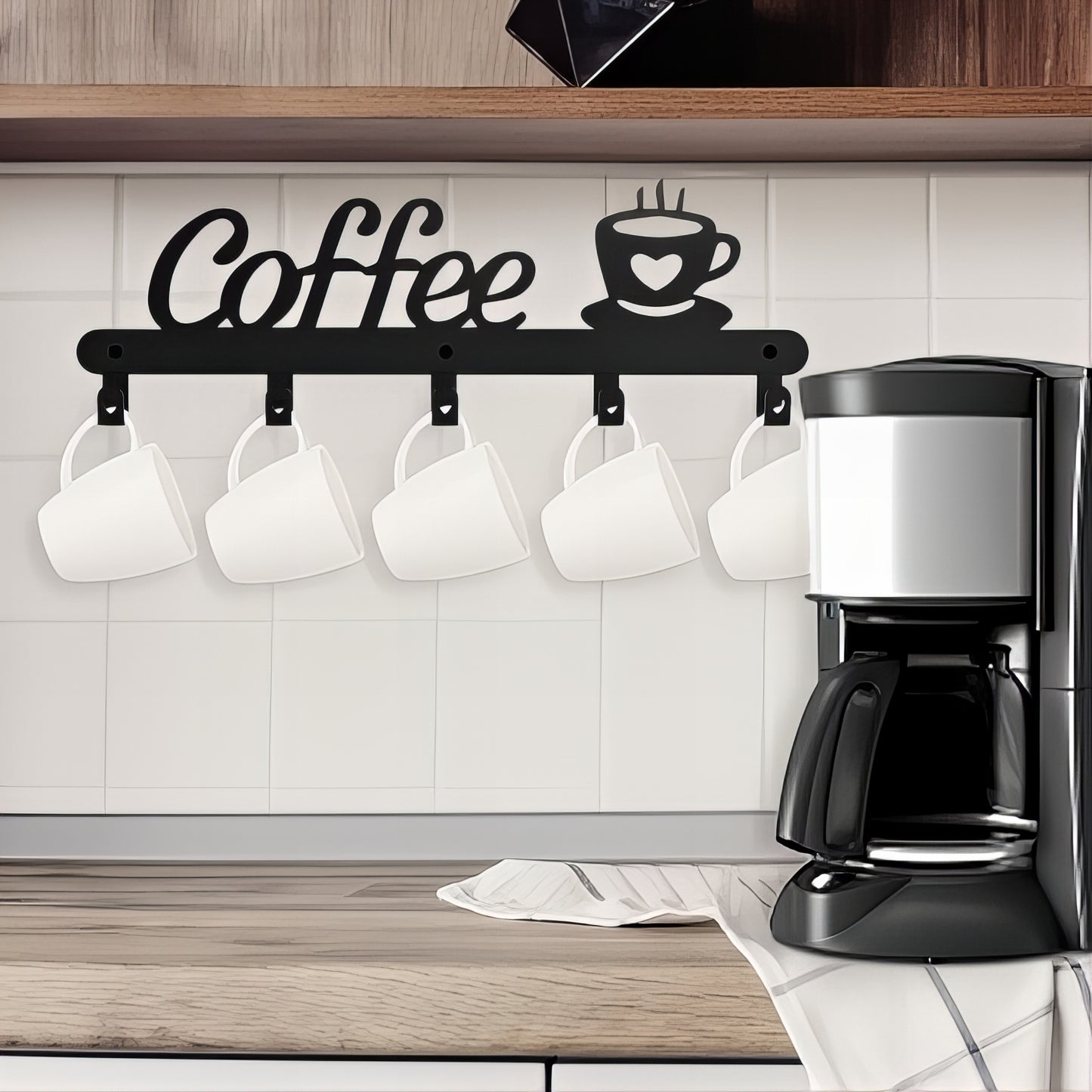 Porte-manteau mural & clés - Style coffee