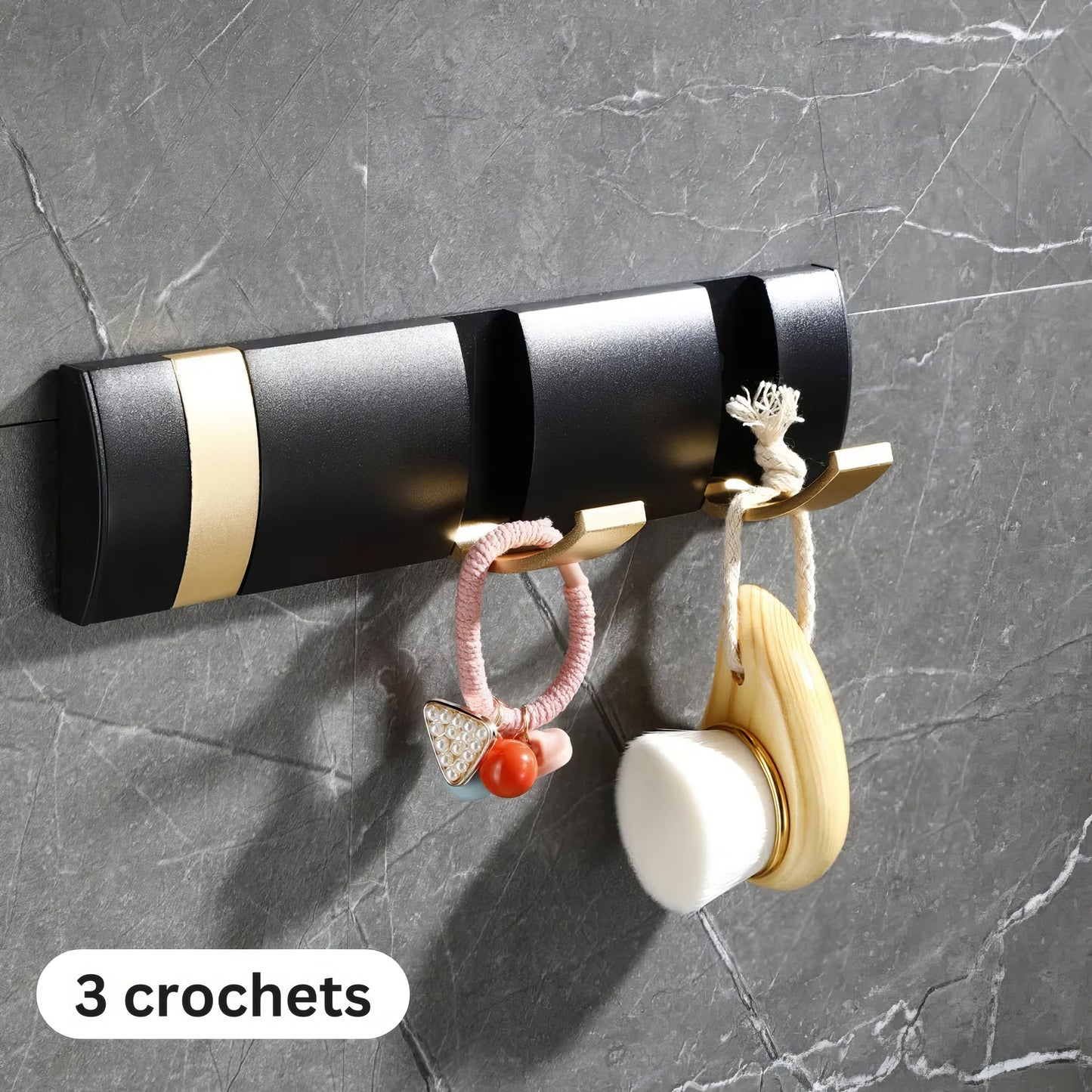 Porte-manteau de salle de bain - Style noir