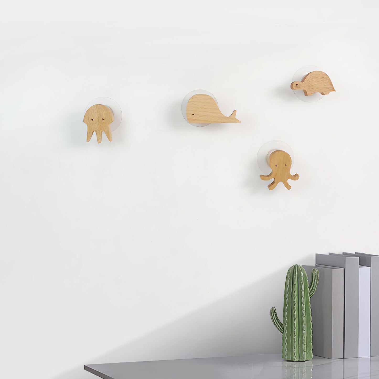 Patère en bois pour enfant - Animaux Marins (Lot x4)