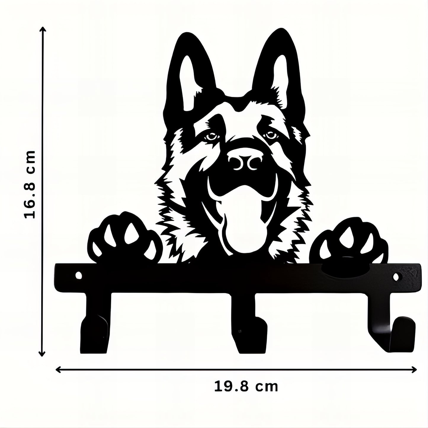Porte-manteau & clés mural - Style chien Berger Allemand