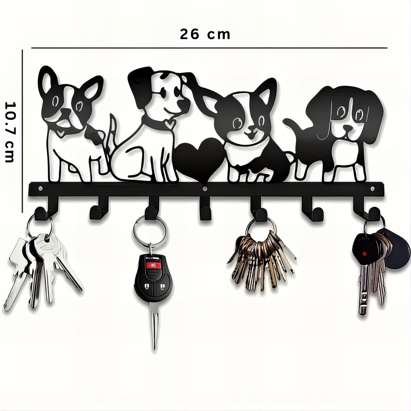 Porte-manteau mural & clés - Style chiens