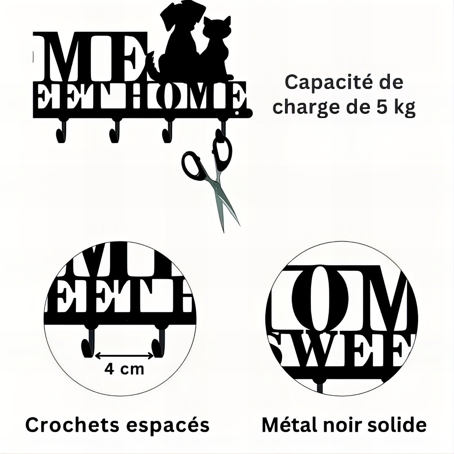Porte-manteau mural & clés - Style Sweet Home Moderne