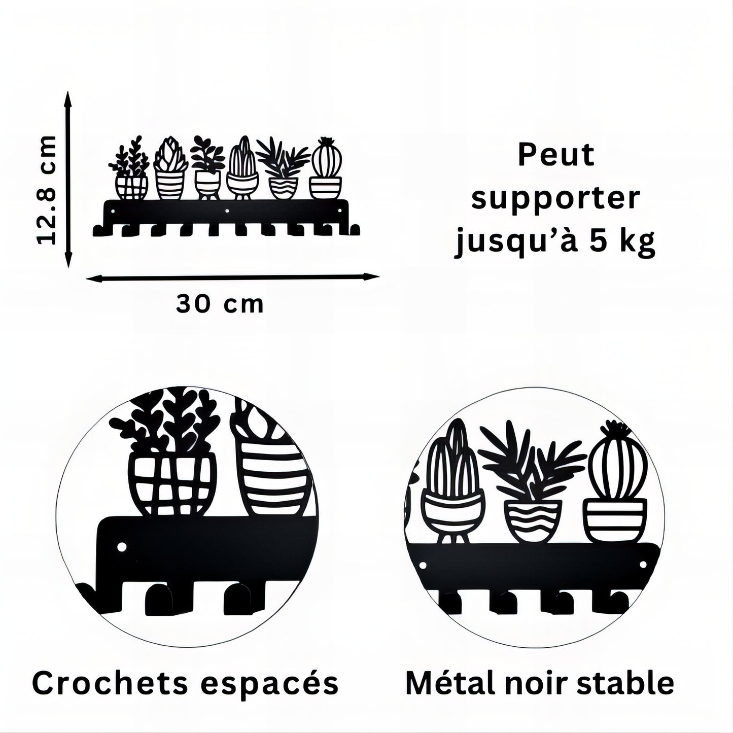 Porte-manteau mural & clés - Style exotique