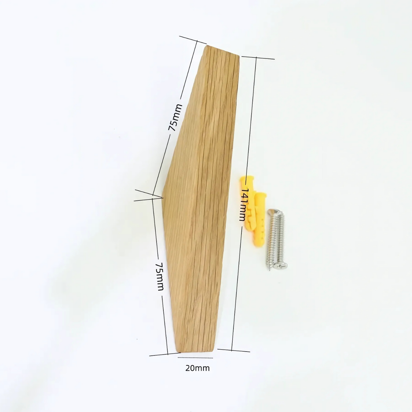Patère individuelle bois brut - Style pyramidal (Lot x4)
