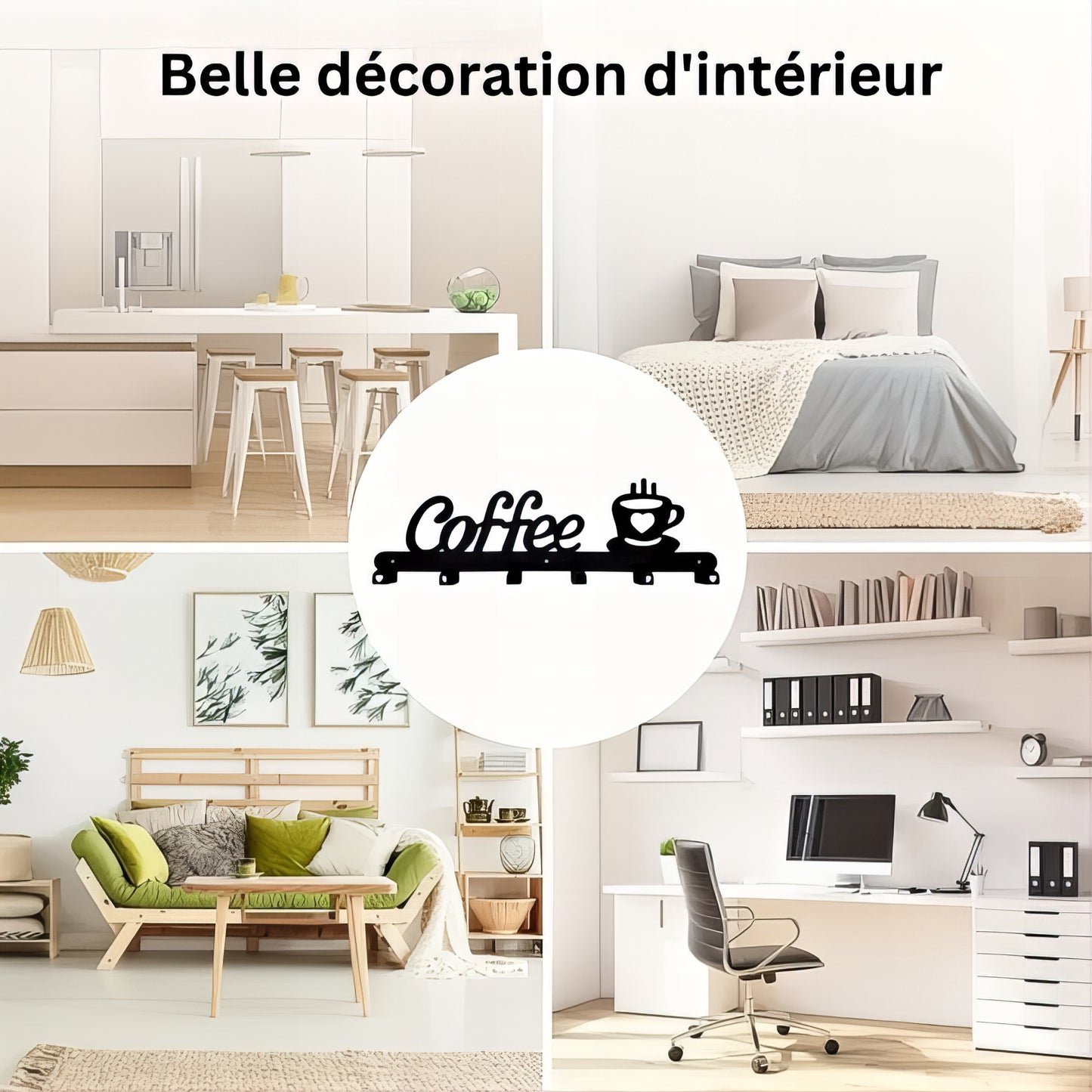 Porte-manteau mural & clés - Style coffee