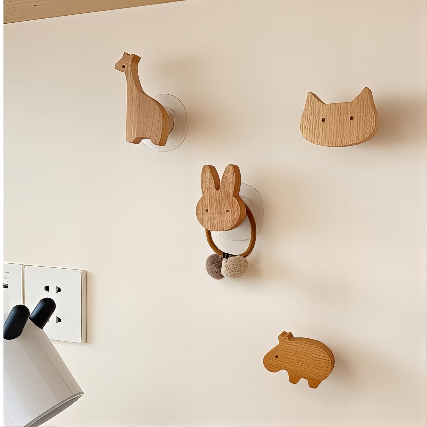 Patère en Bois pour enfant - Animaux de la Savane (Lot x8)