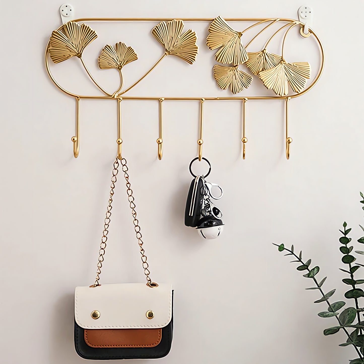 Porte-manteau décoratif - Style Feuille d'or