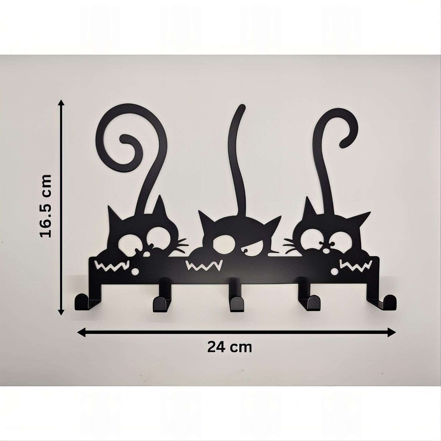 Porte-manteau mural & clés - Style chats