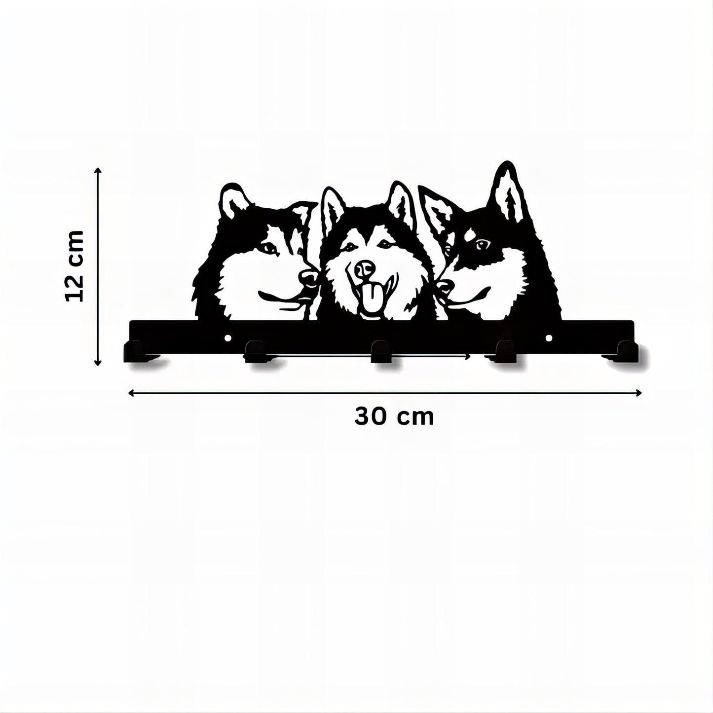 Porte-manteau mural & clés - Style chiens Husky