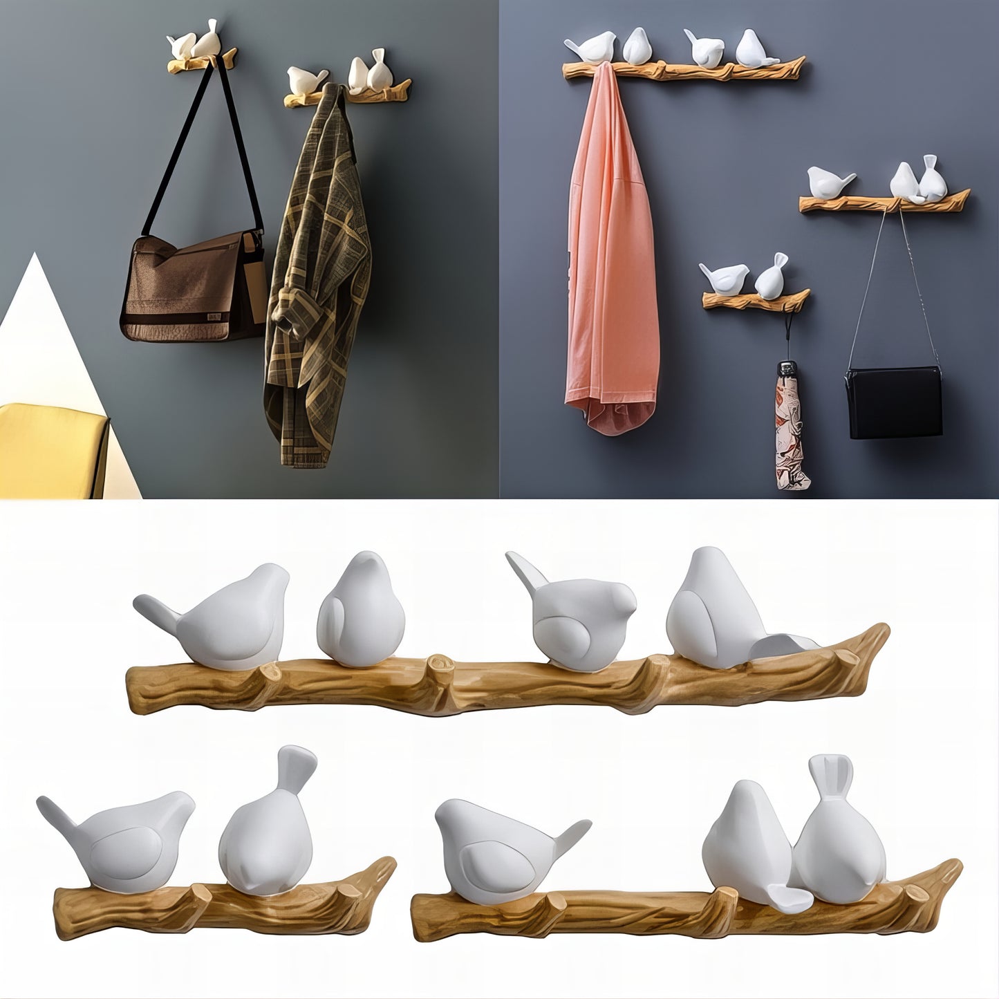 Porte-manteau décoratif - Style oiseaux 3D