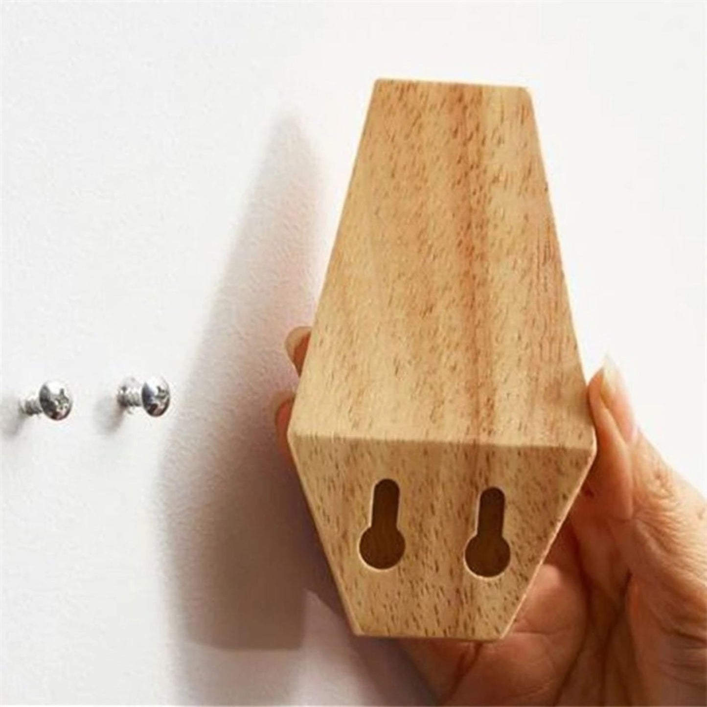 Patère individuelle en bois - Style Hexagonal (Lot x4)