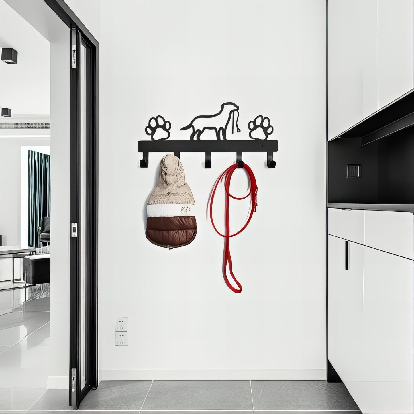 Porte-manteau mural & clés - Style patte de chien