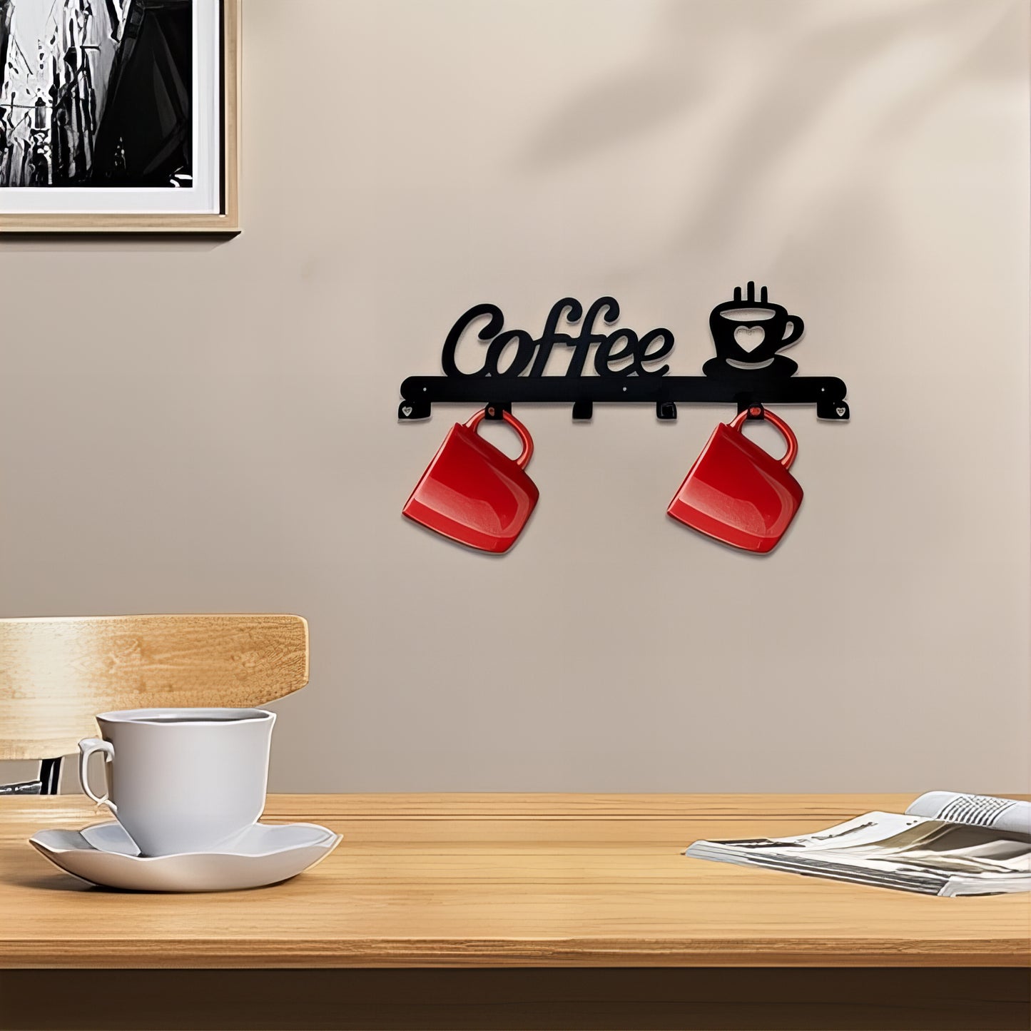 Porte-manteau mural & clés - Style coffee