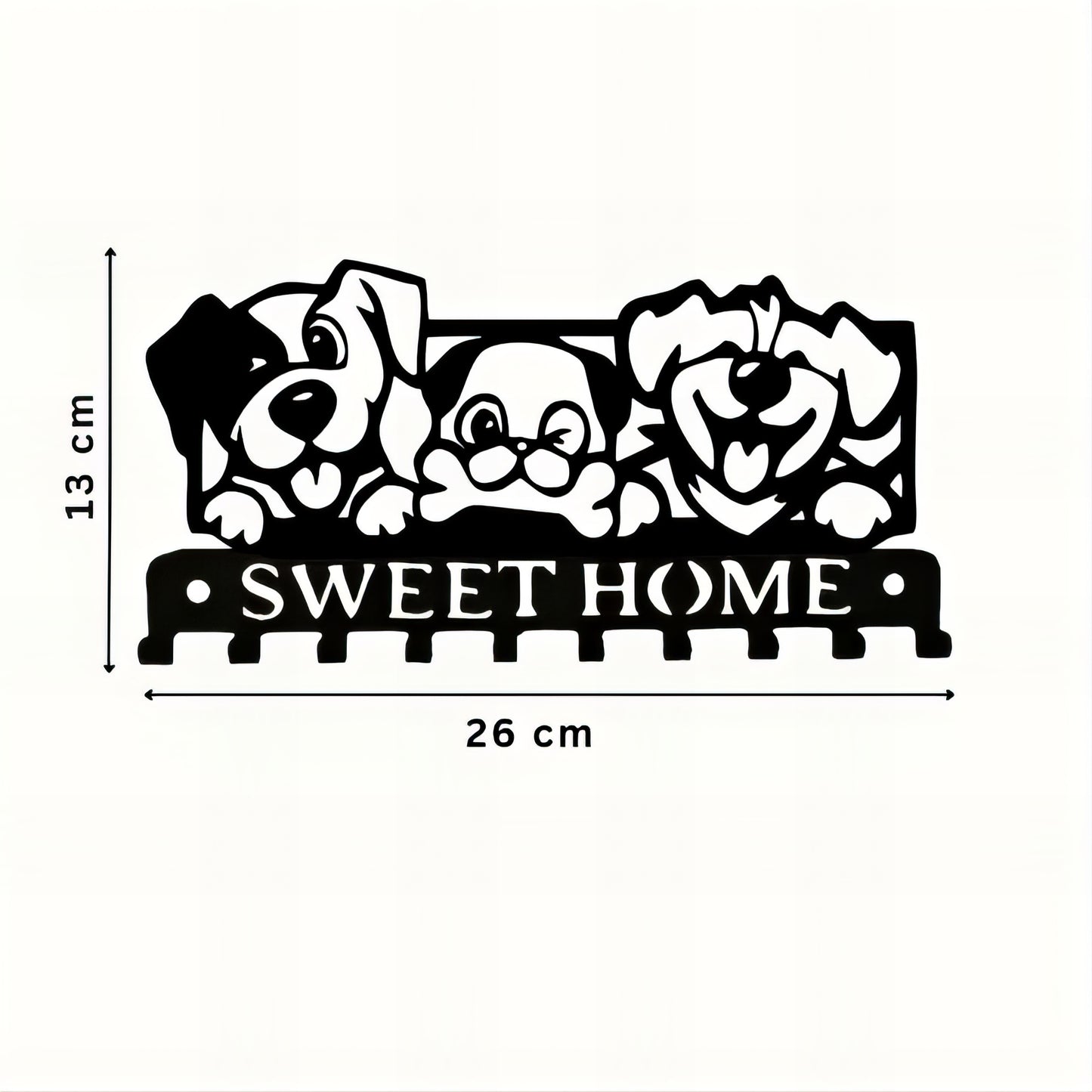 Porte-manteau & clés mural - Style chiens heureux