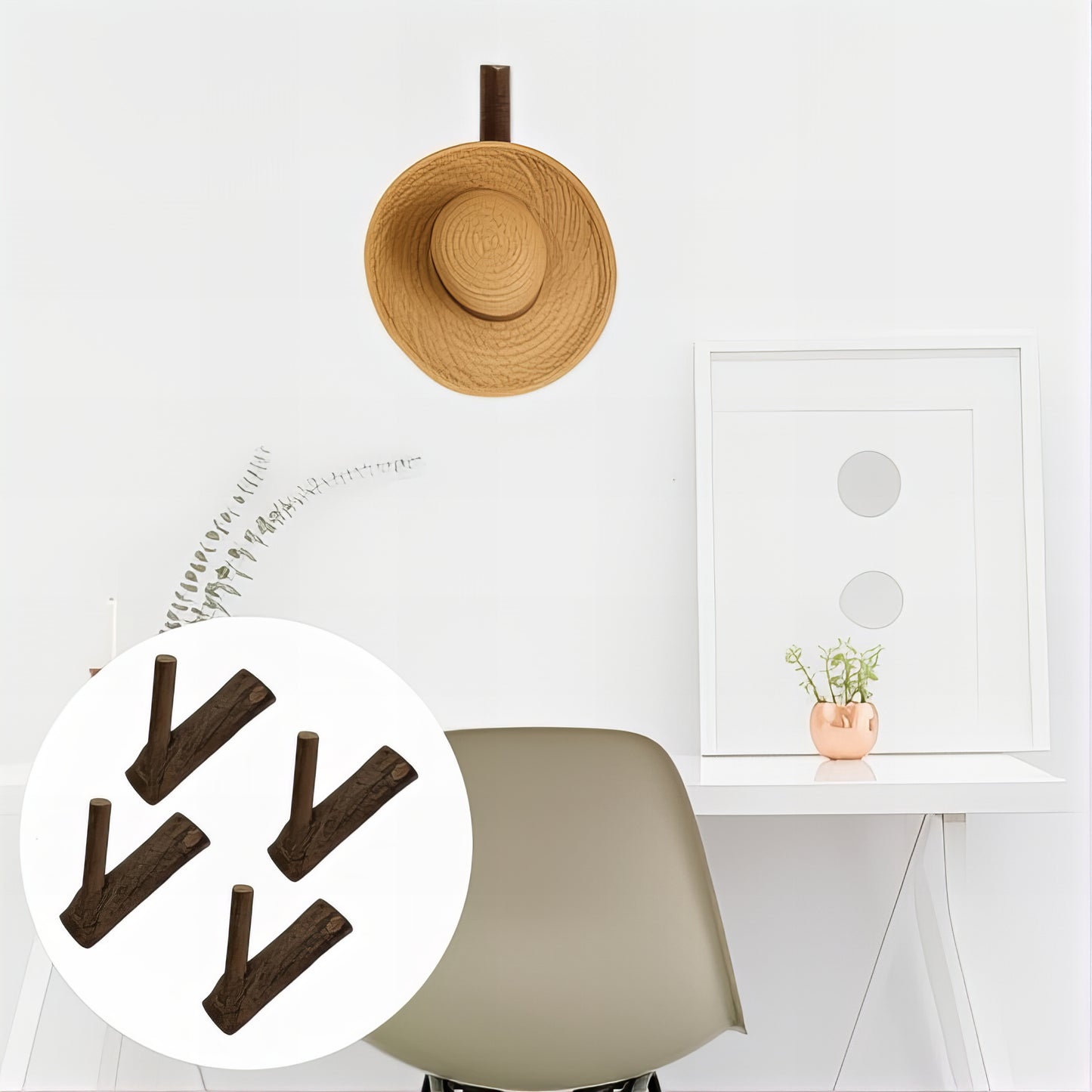 Patère individuelle en bois - Style Forêt (Lot de x4)