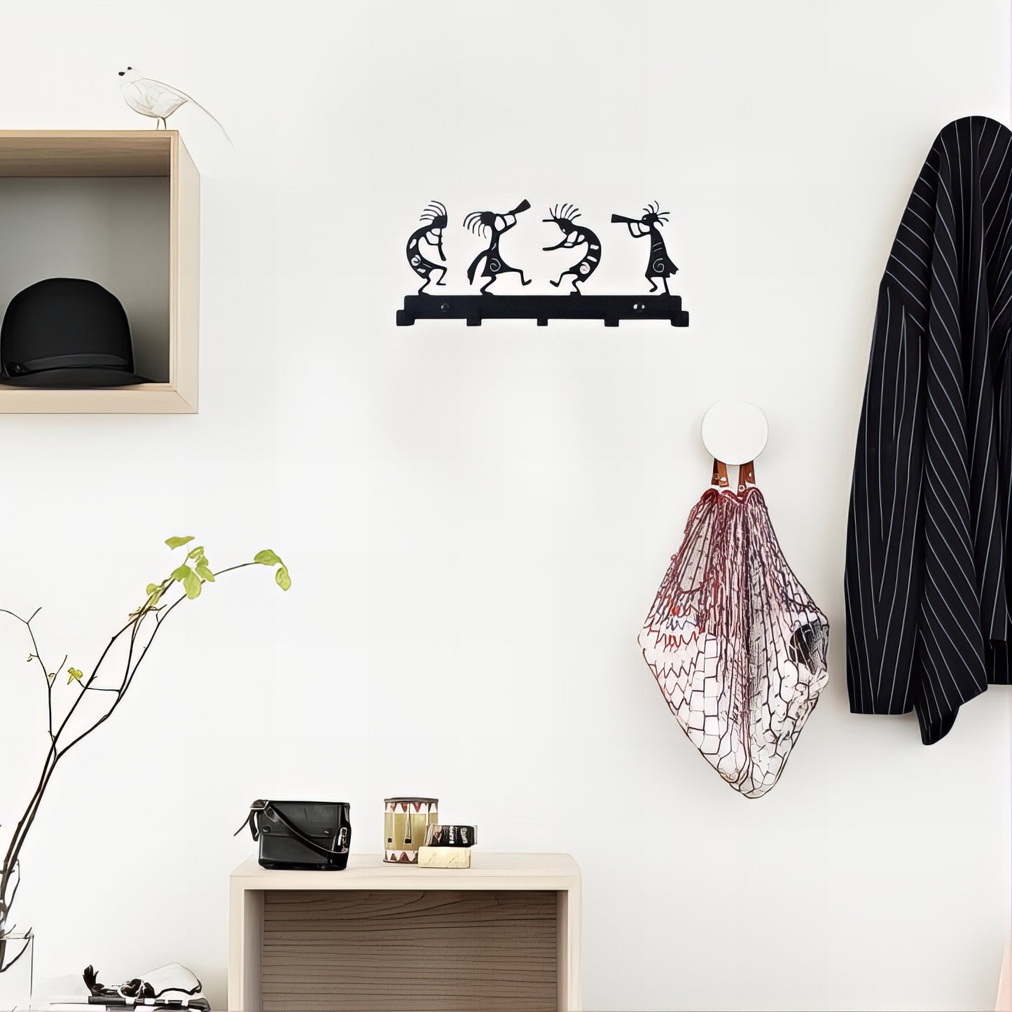 Porte-manteau mural & clés - Style musicien