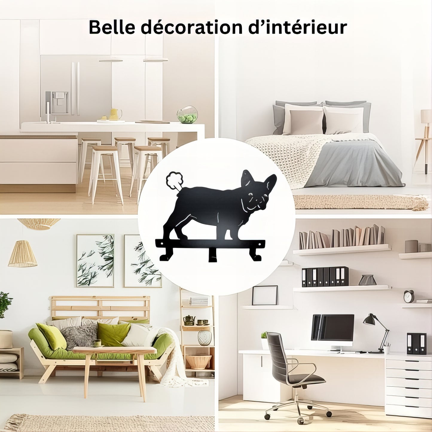 Porte-manteau mural & clés - Style chien marrant