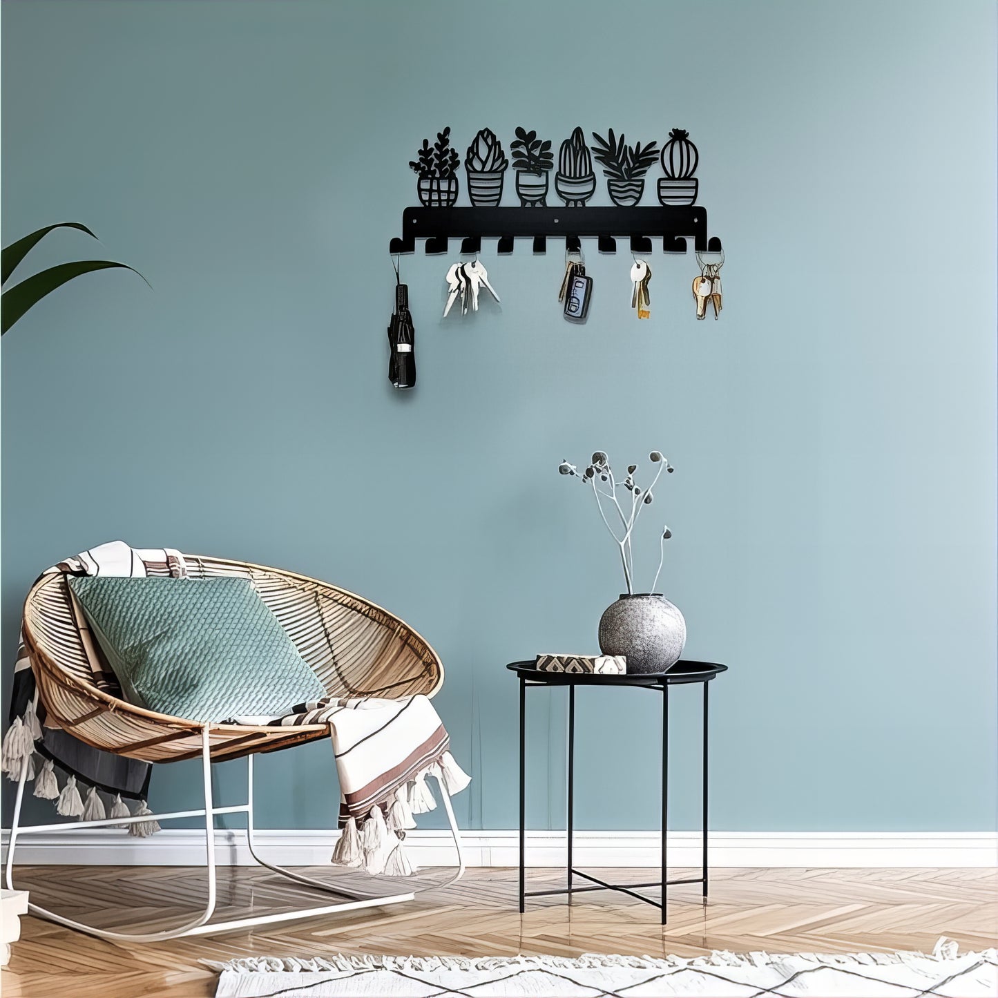 Porte-manteau mural & clés - Style exotique
