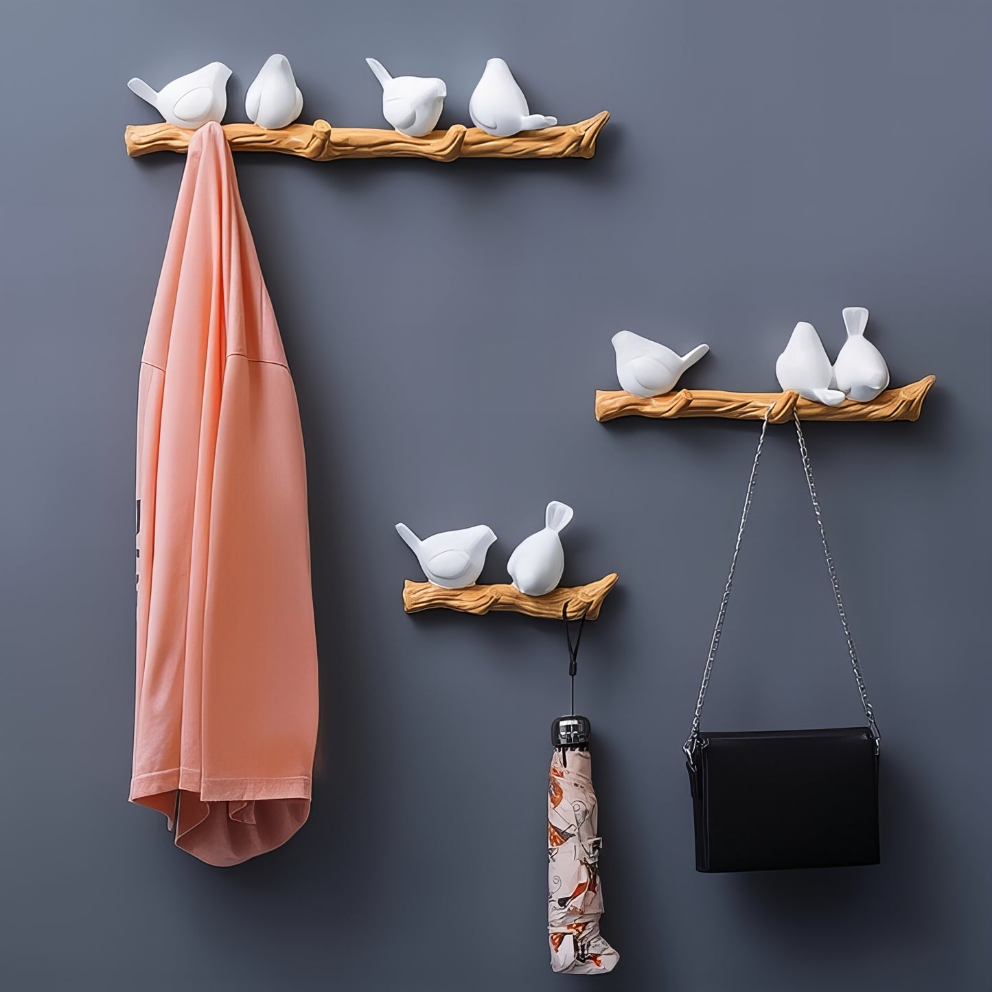 Porte-manteau décoratif - Style oiseaux 3D