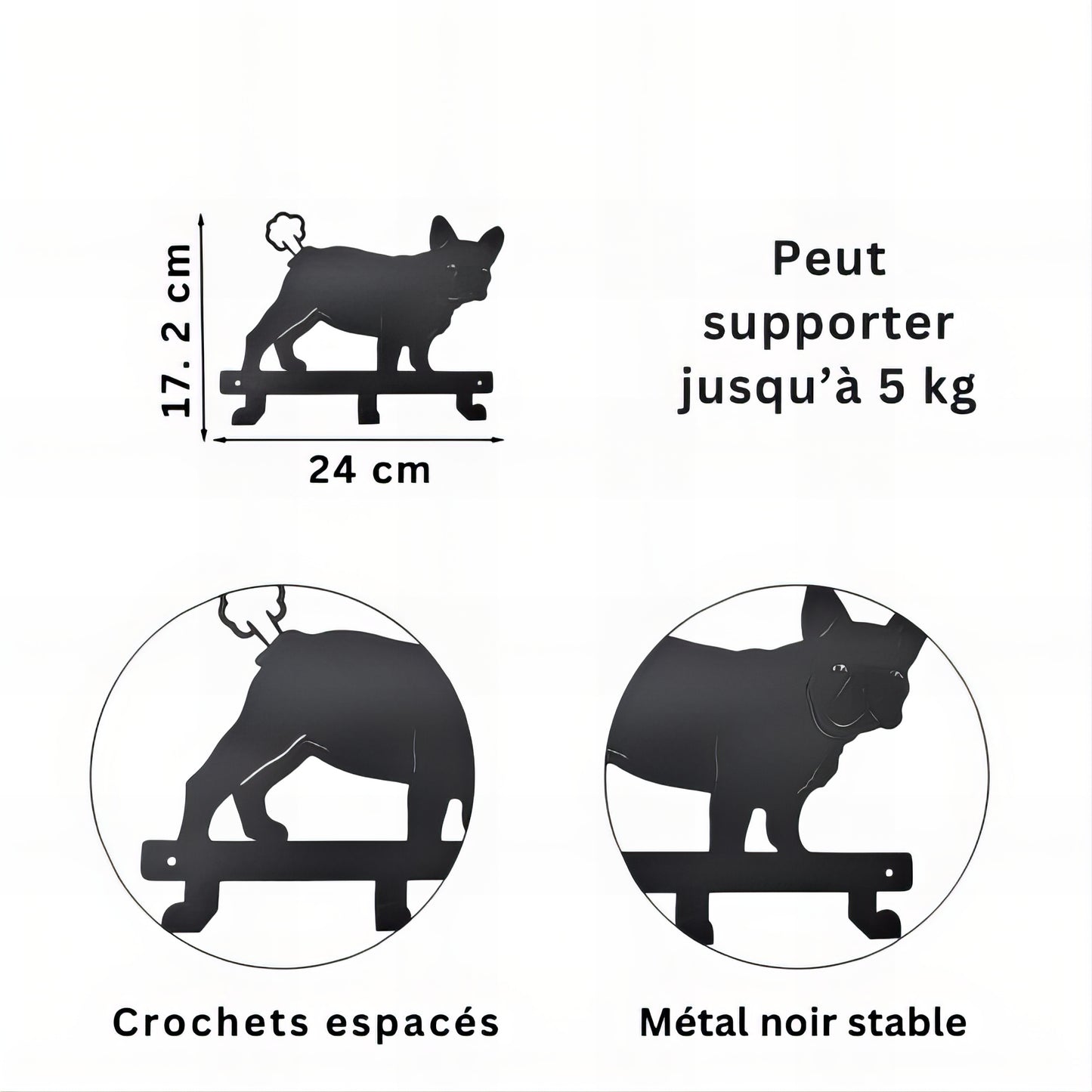 Porte-manteau mural & clés - Style chien marrant