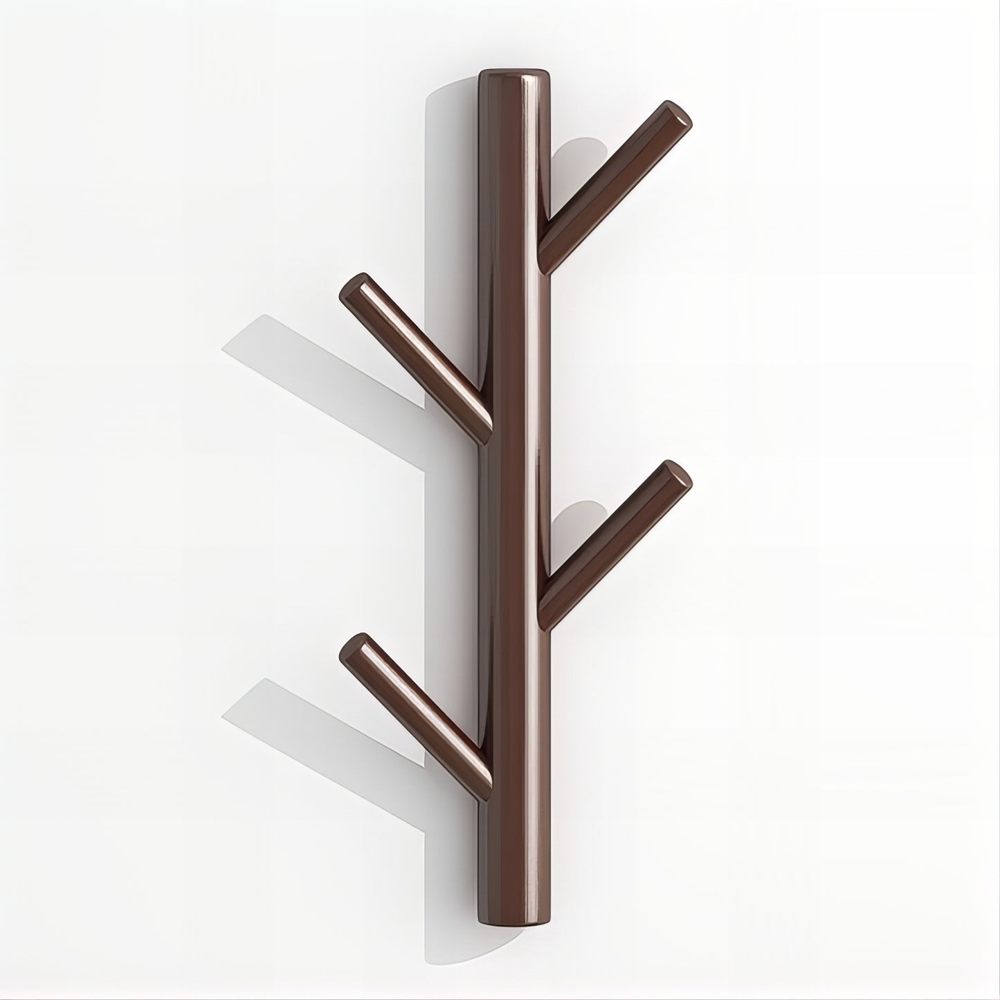 Porte-manteau mural en bois vernis - Style vertical à branche
