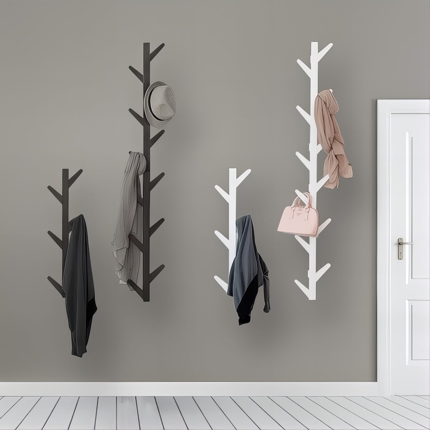 Patère Murale en Bambou Forme Arbre