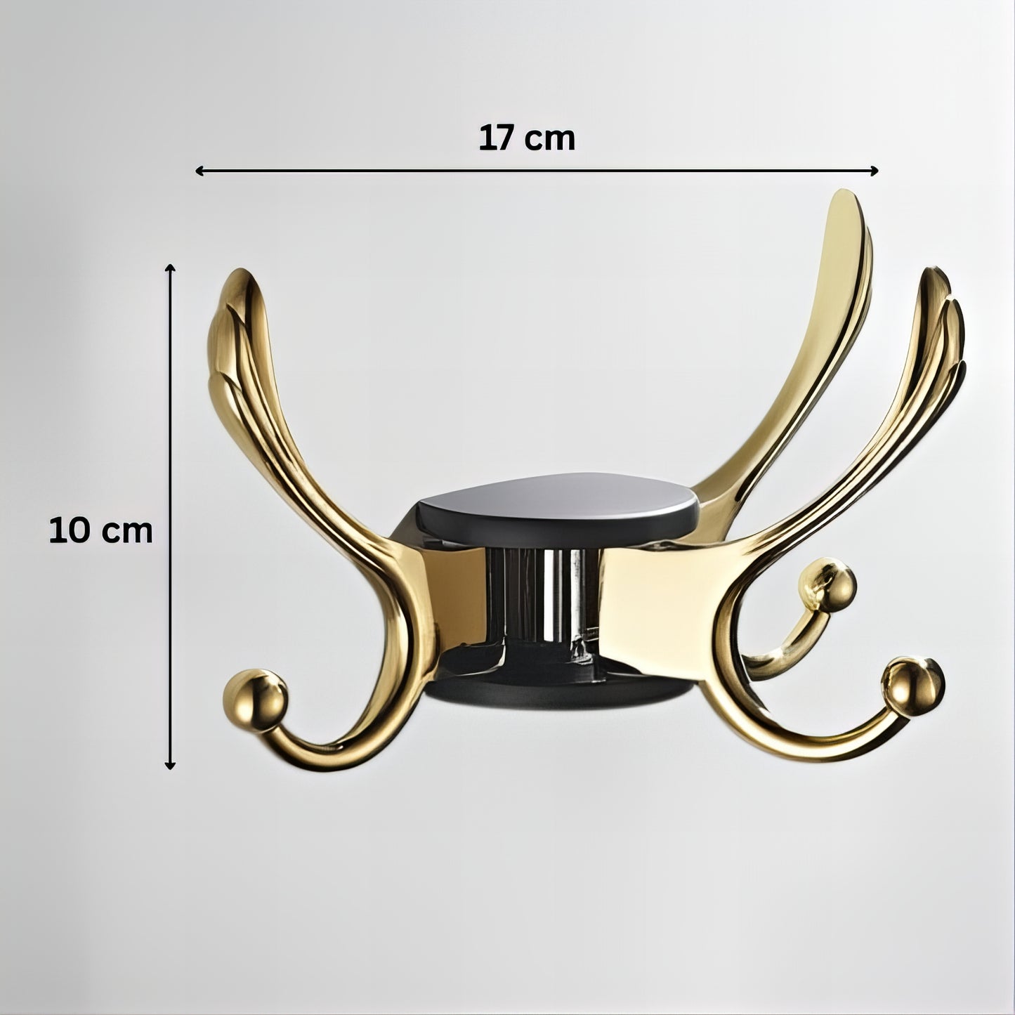 Porte-Manteau Mural Demi Perroquet Noir et Doré