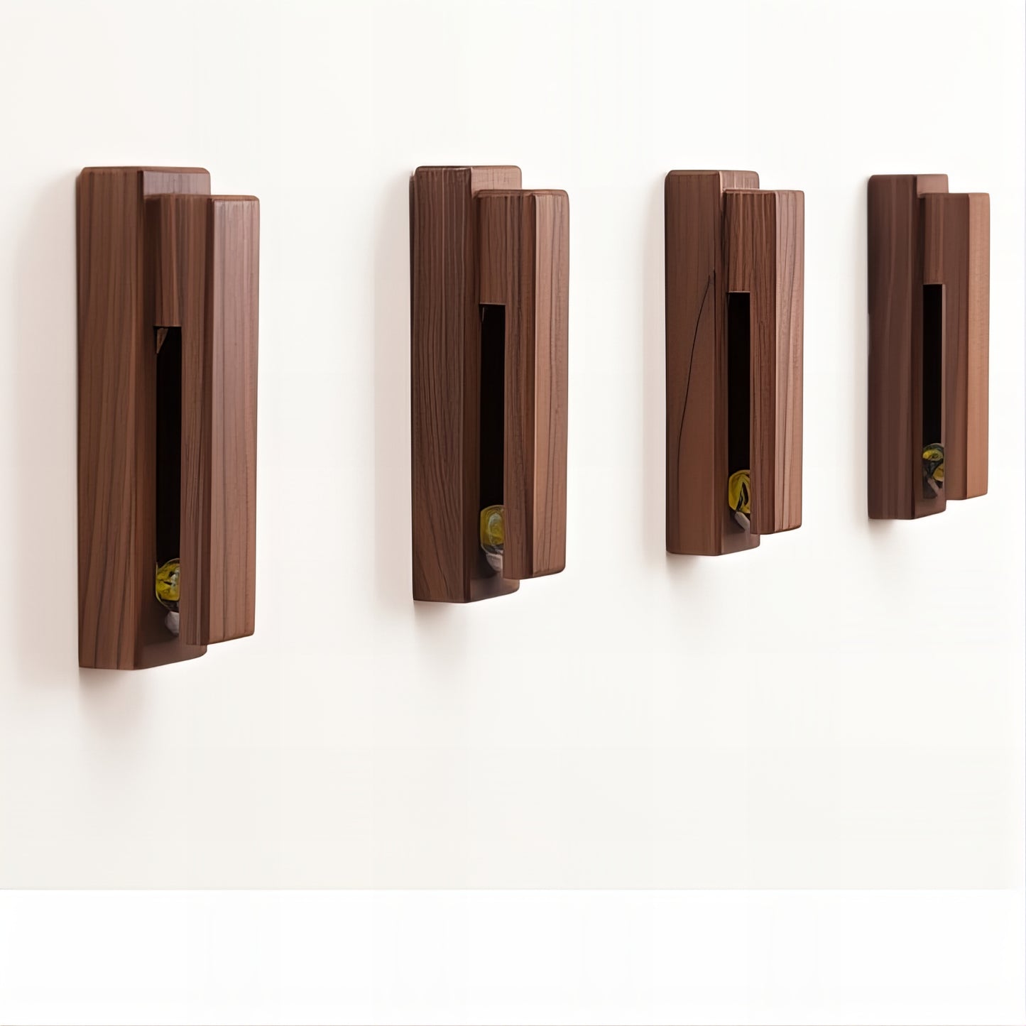 Patère murale à pince de salle de bain - Style bois