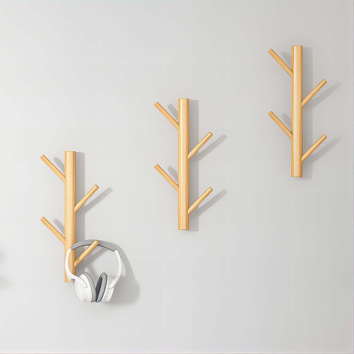 Porte-manteau mural en bois - Style vertical à branche
