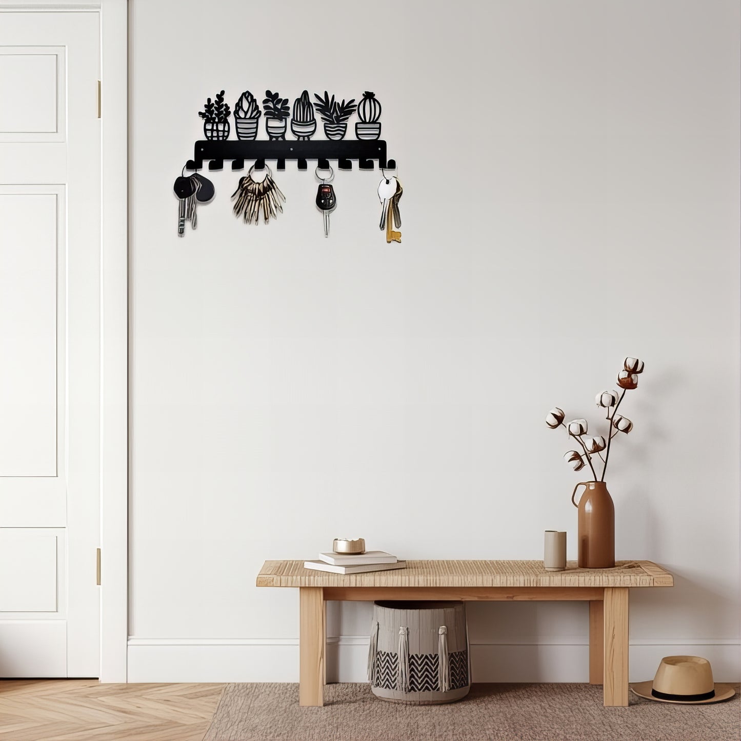 Porte-manteau mural & clés - Style exotique
