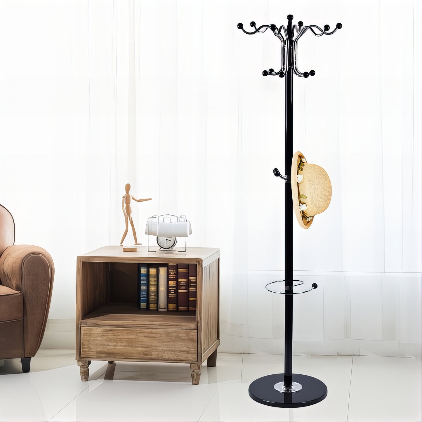 Porte-manteau sur pied - Style art moderne