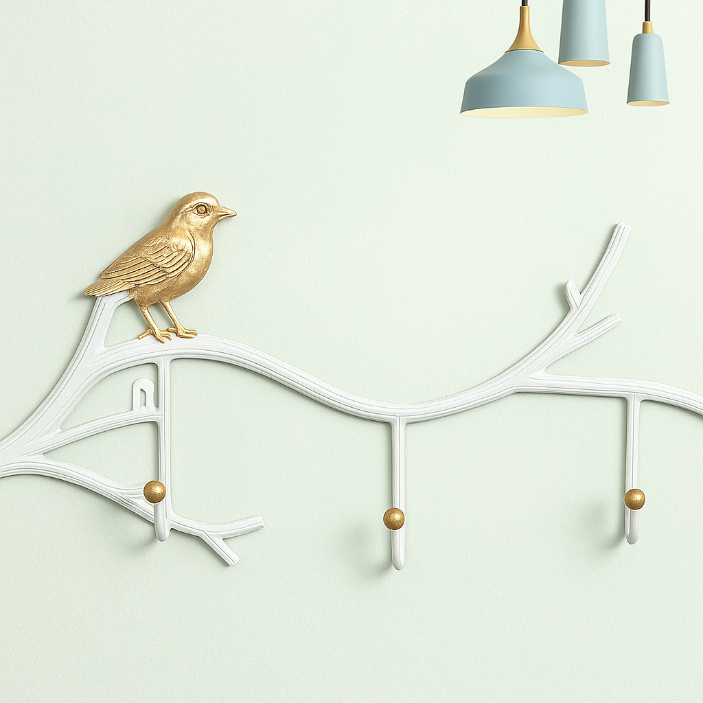 Porte-manteau décoratif - Style nature (Blanc)