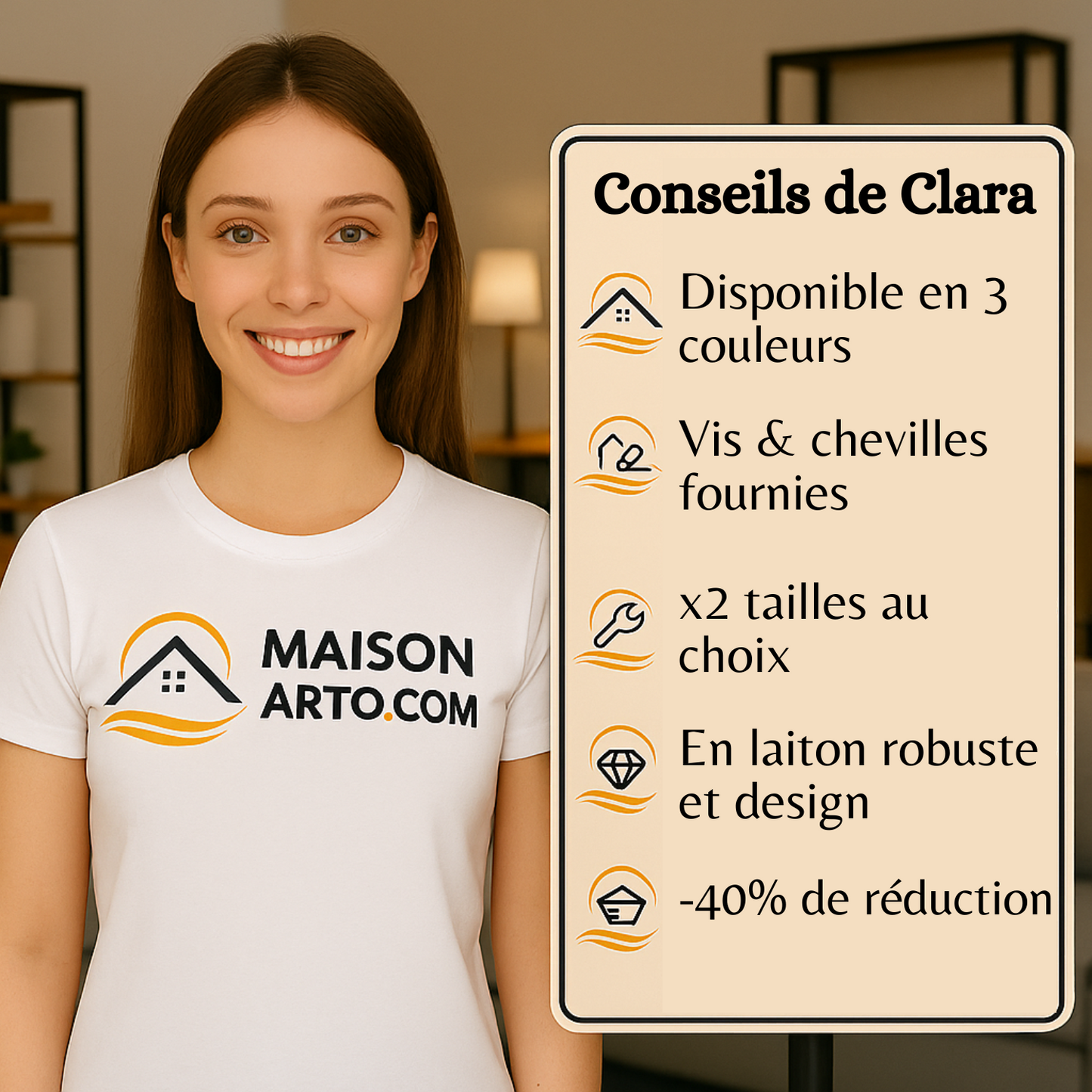 Patère murale laiton - Style classique