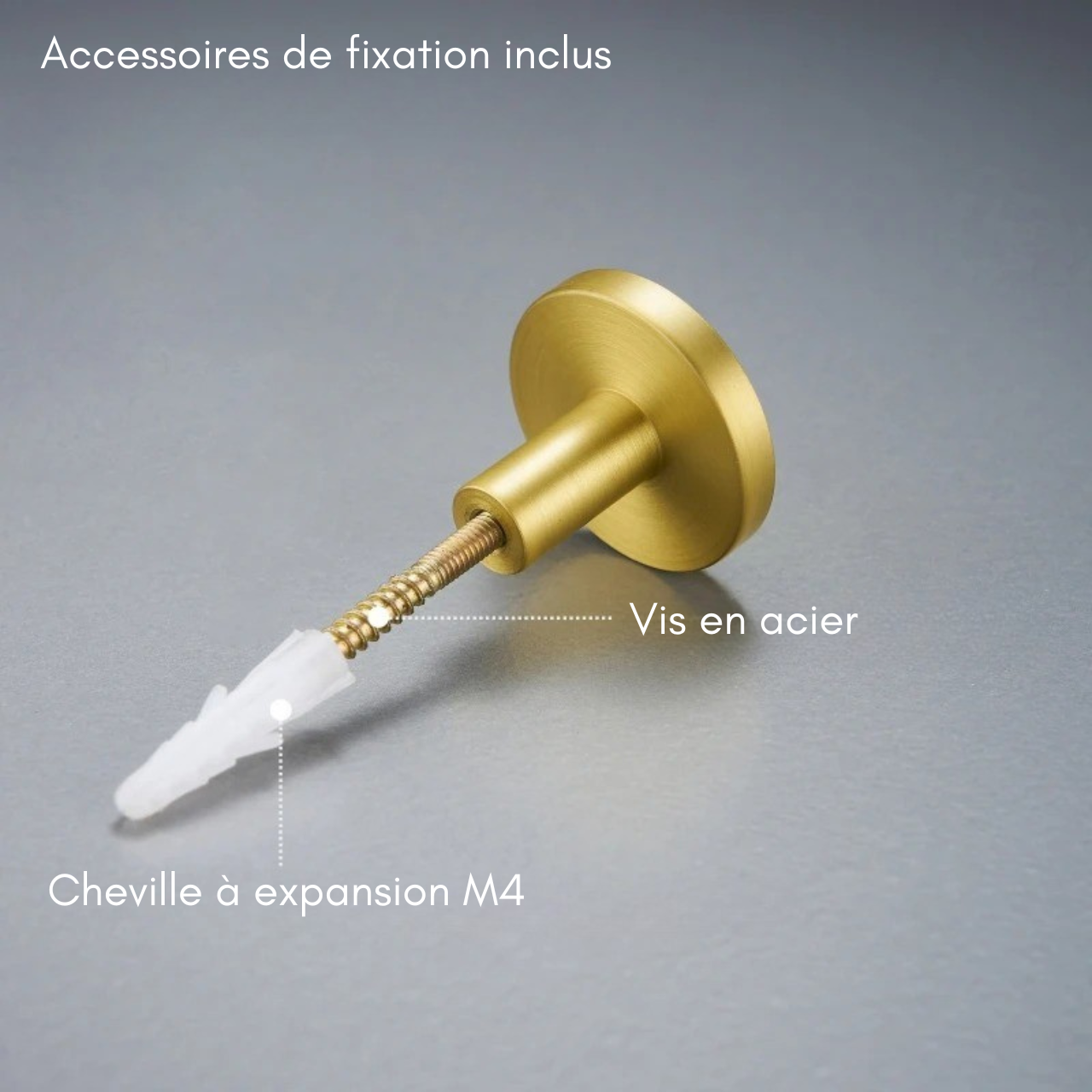 Patère murale laiton - Style classique (lot de x4)