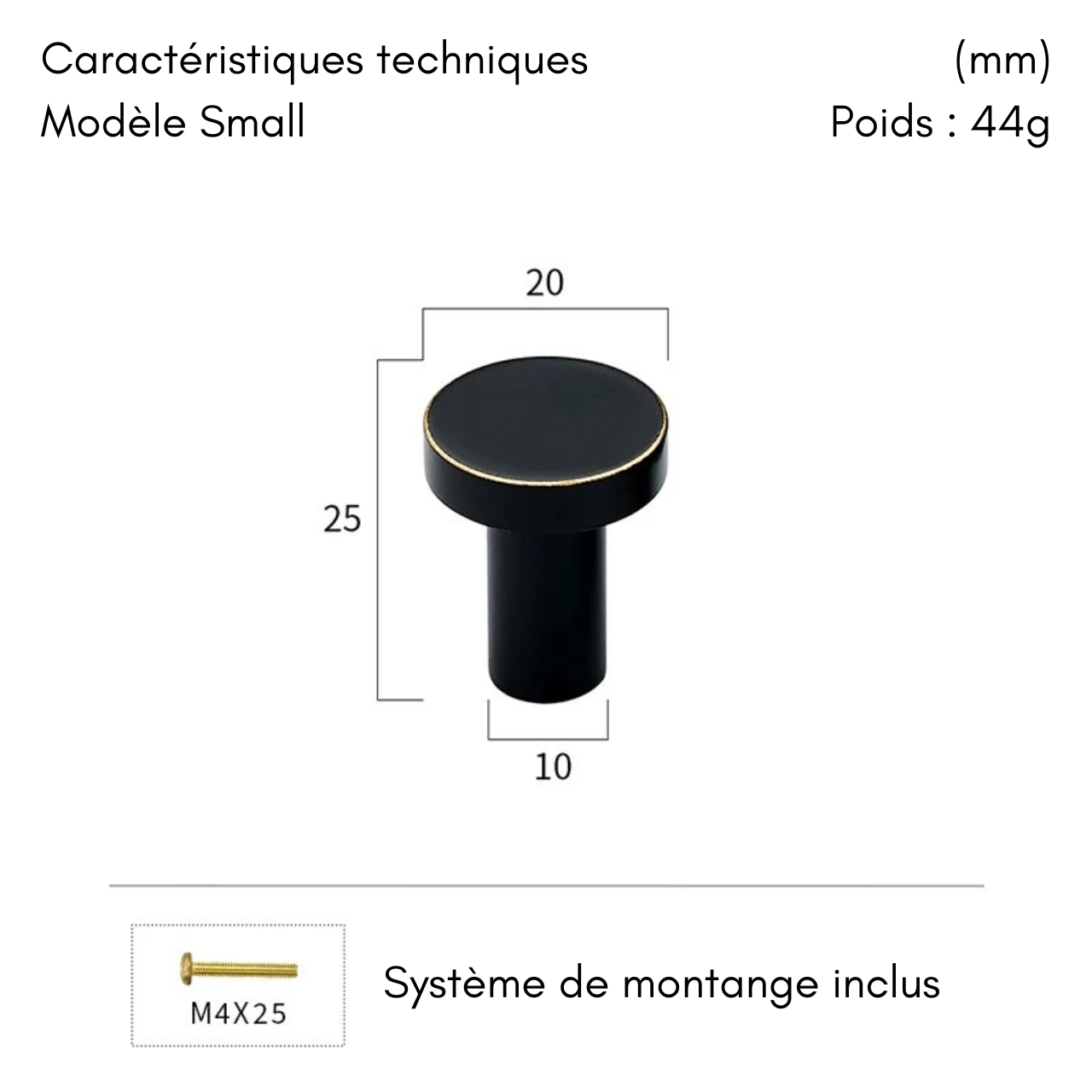 Patère murale laiton - Style classique (lot de x4)