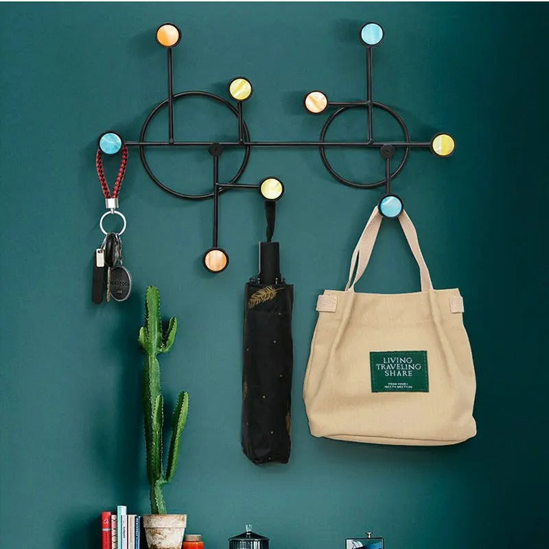 Porte-Manteau Mural Multicolore Asymétrique