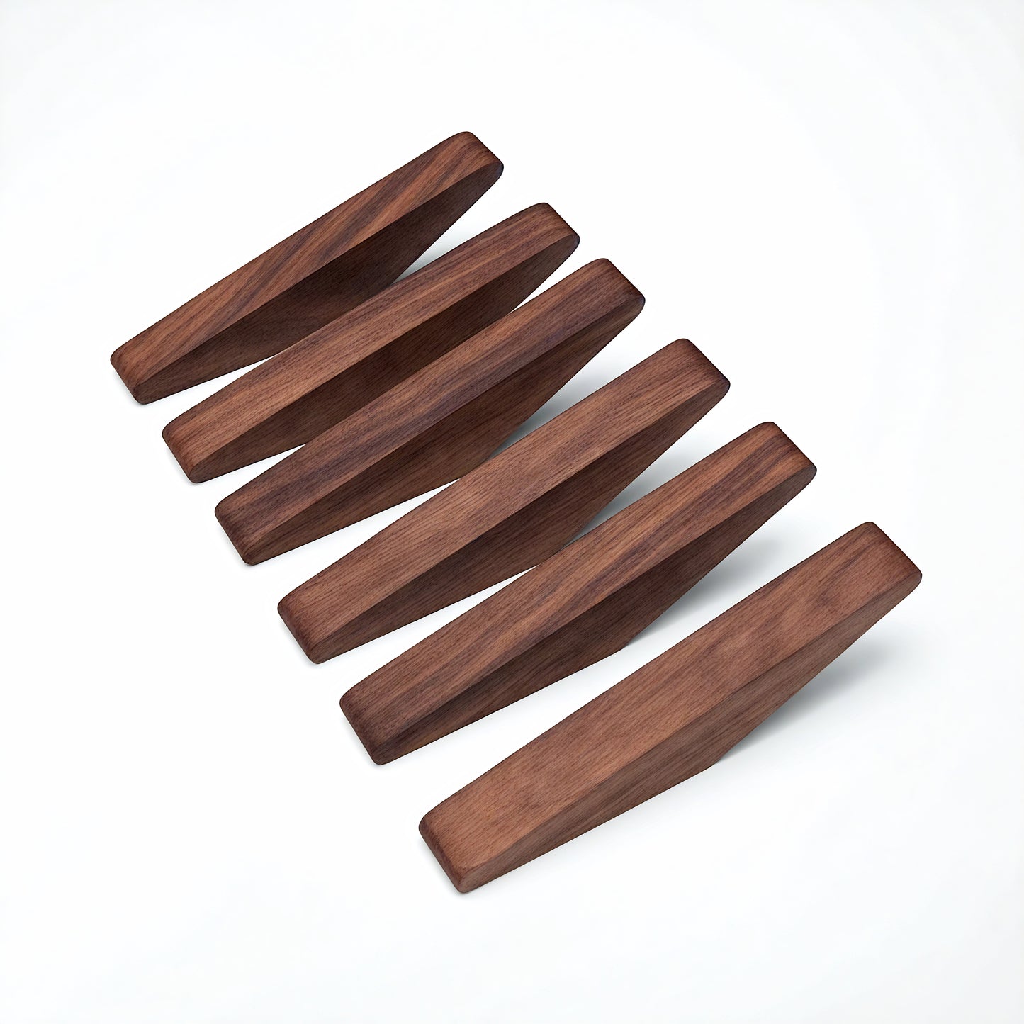 Patère individuelle en bois vernis - Style pyramidal (Lot x4)