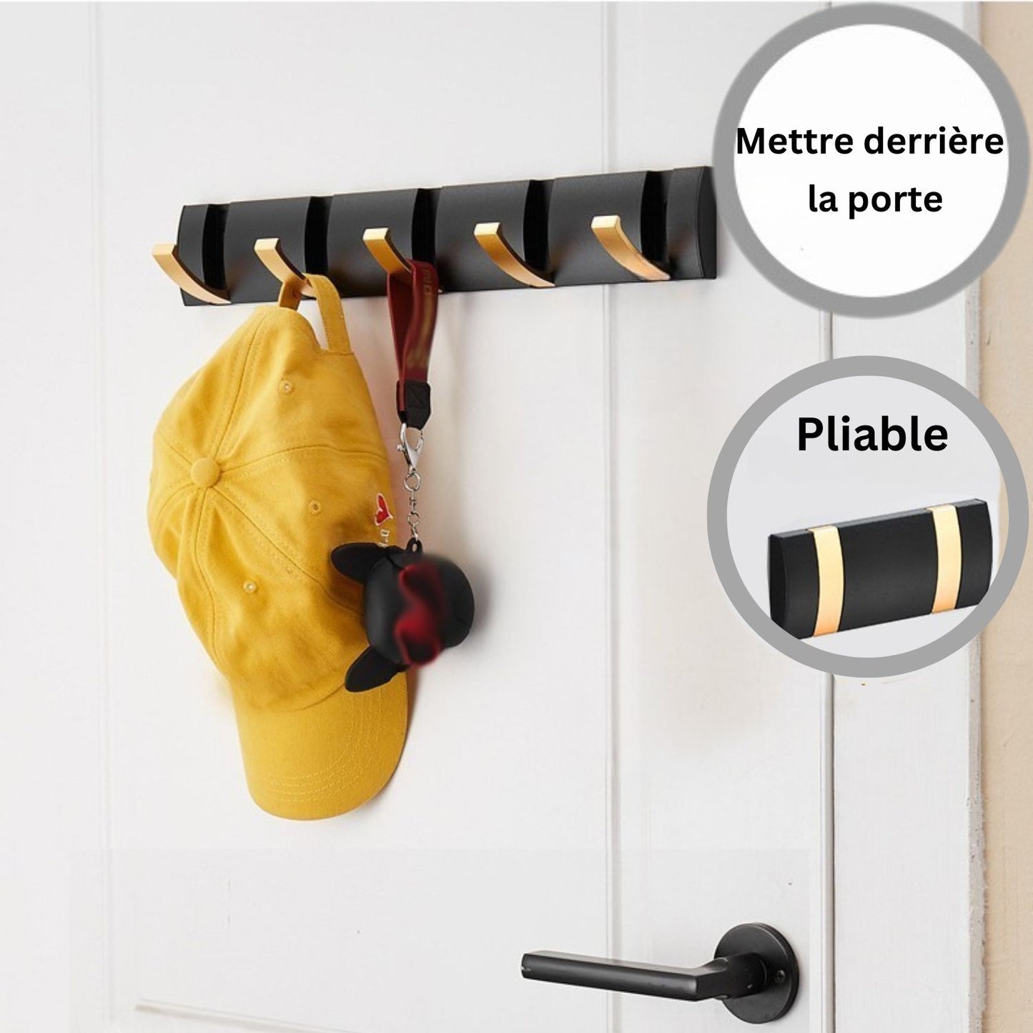 Porte-manteau de salle de bain - Style noir